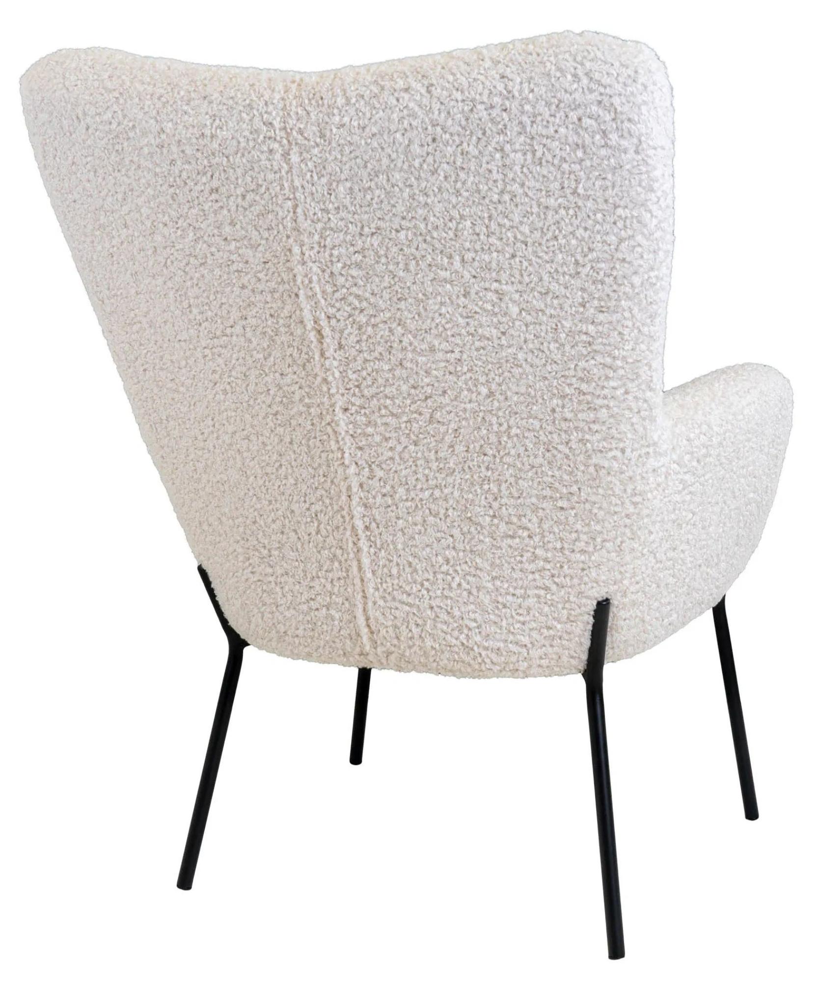 Product photograph of Sumiton White Artificial Lambskin Fabric Armchair from Choice Furniture Superstore.
