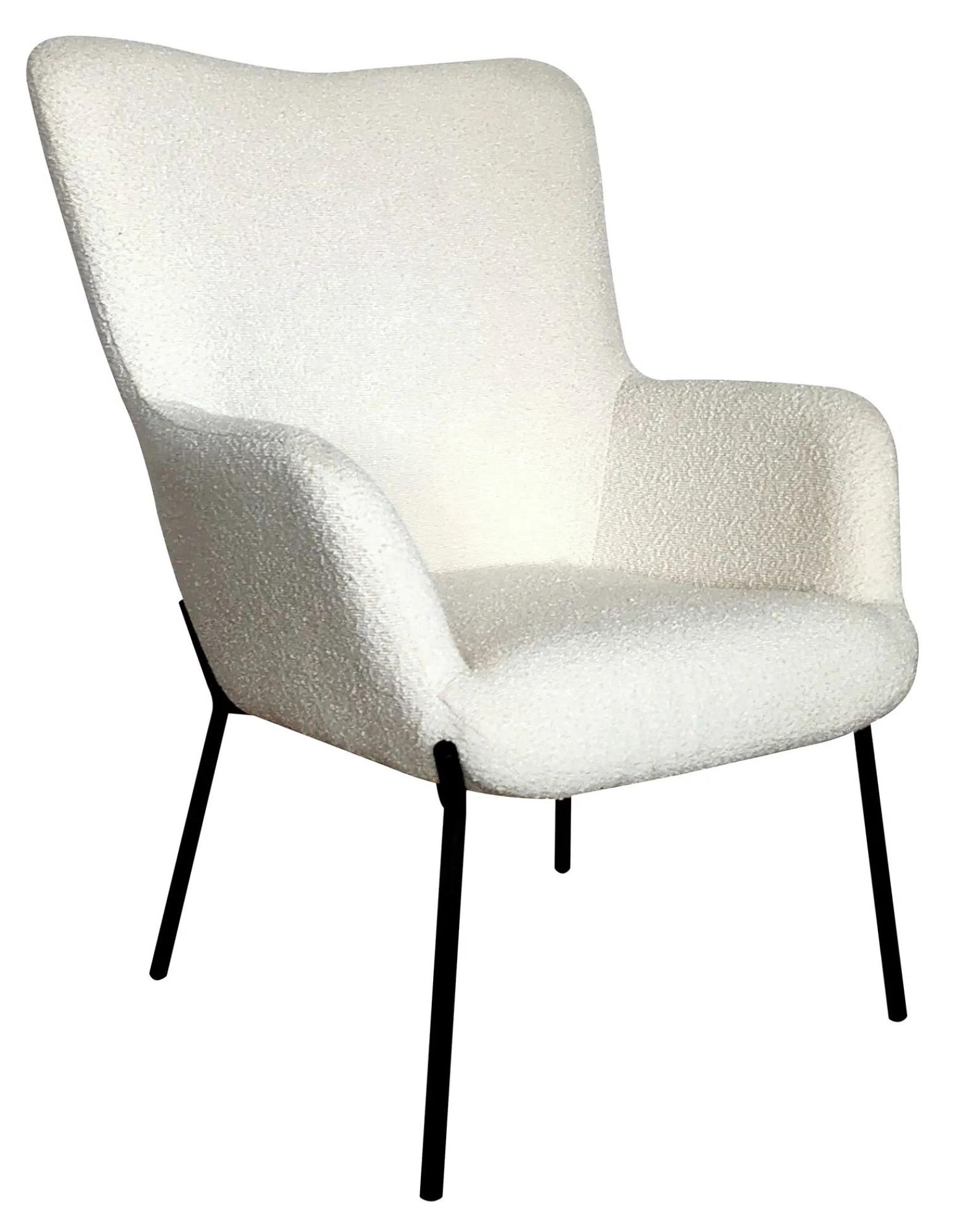 Product photograph of Sumiton White Boucle Fabric Armchair from Choice Furniture Superstore.
