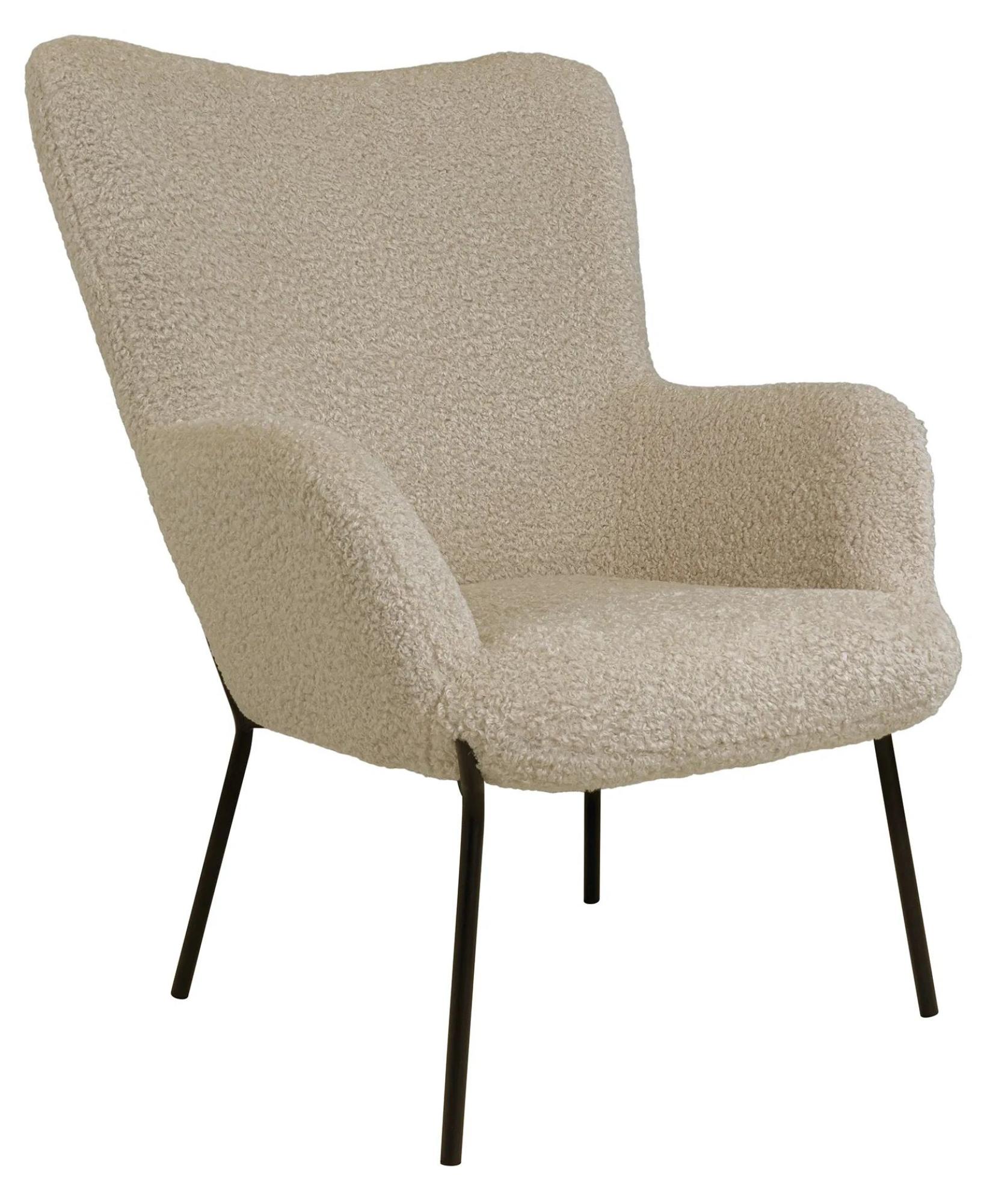 Product photograph of Sumiton Beige Artificial Lambskin Fabric Armchair from Choice Furniture Superstore.
