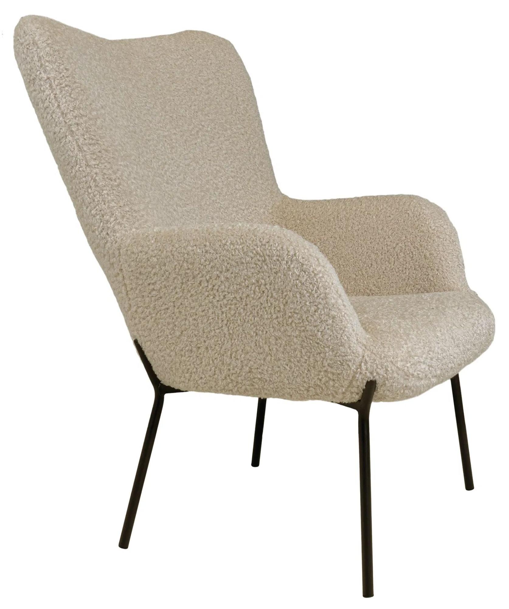Product photograph of Sumiton Beige Artificial Lambskin Fabric Armchair from Choice Furniture Superstore.