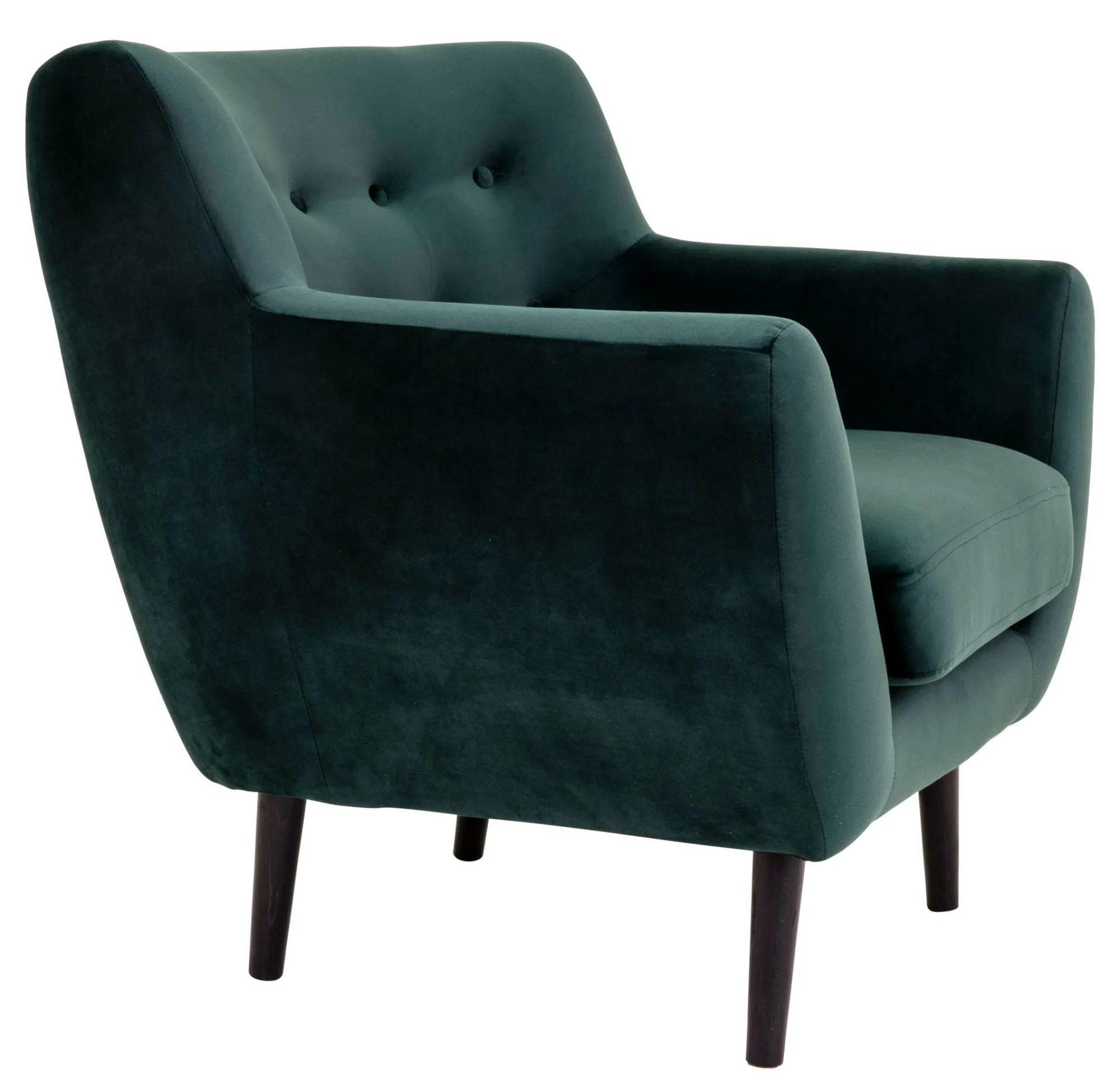 Product photograph of Zavalla Green Velvet Fabric Armchair from Choice Furniture Superstore.