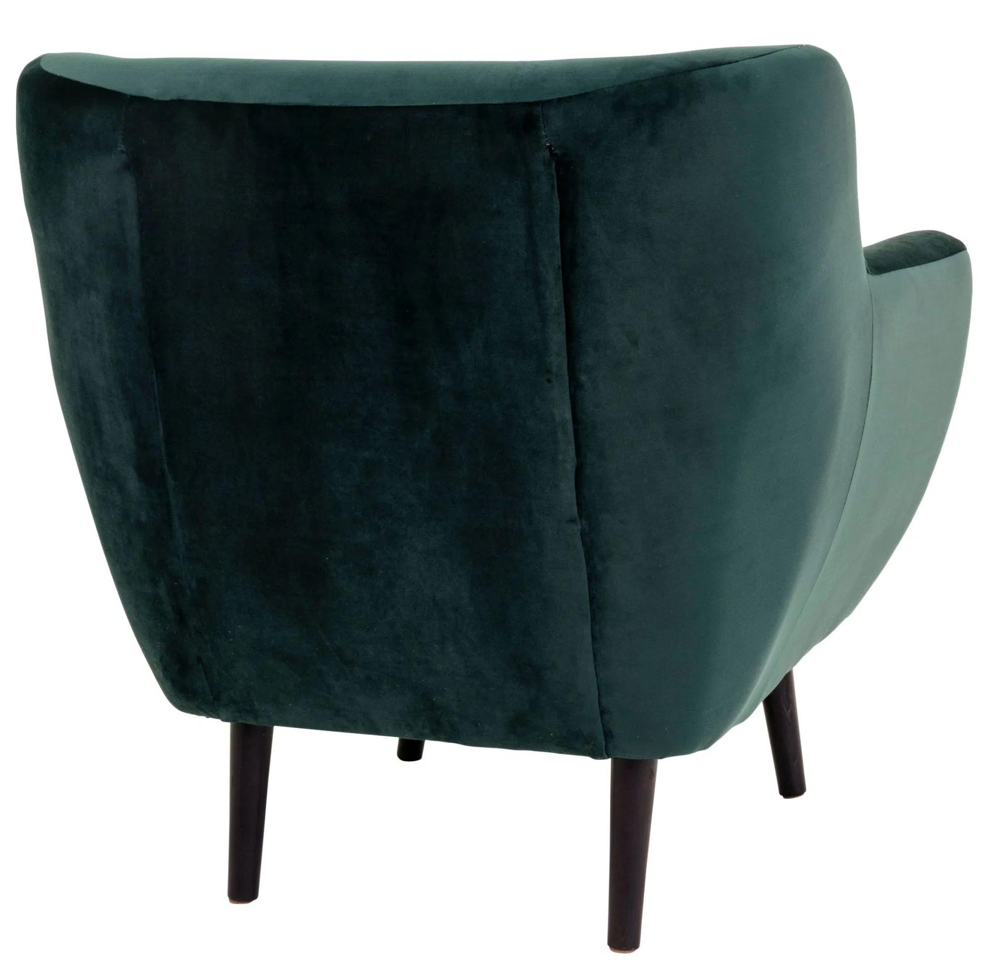 Product photograph of Zavalla Green Velvet Fabric Armchair from Choice Furniture Superstore.