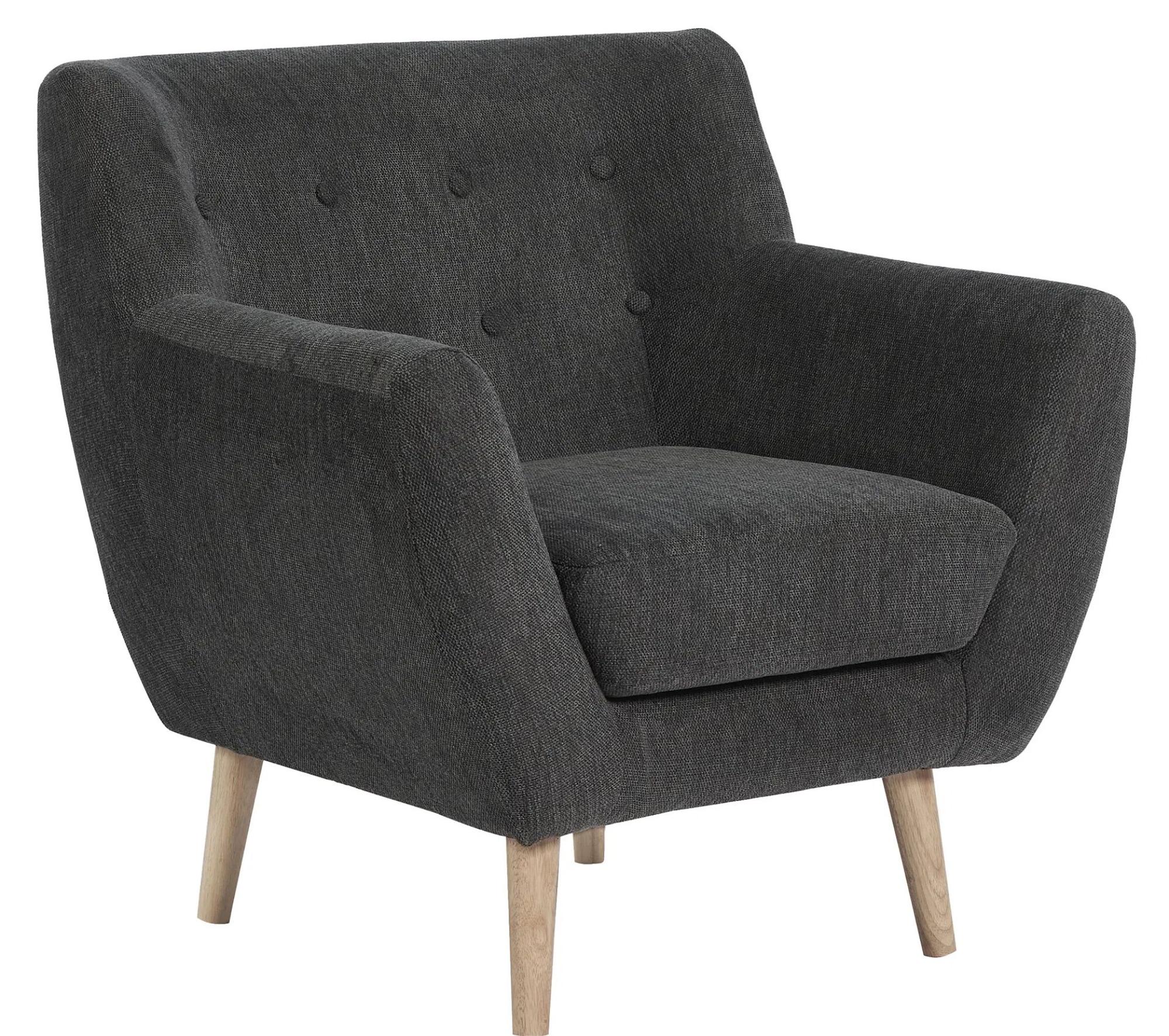 Product photograph of Zavalla Dark Grey Fabric Armchair from Choice Furniture Superstore.