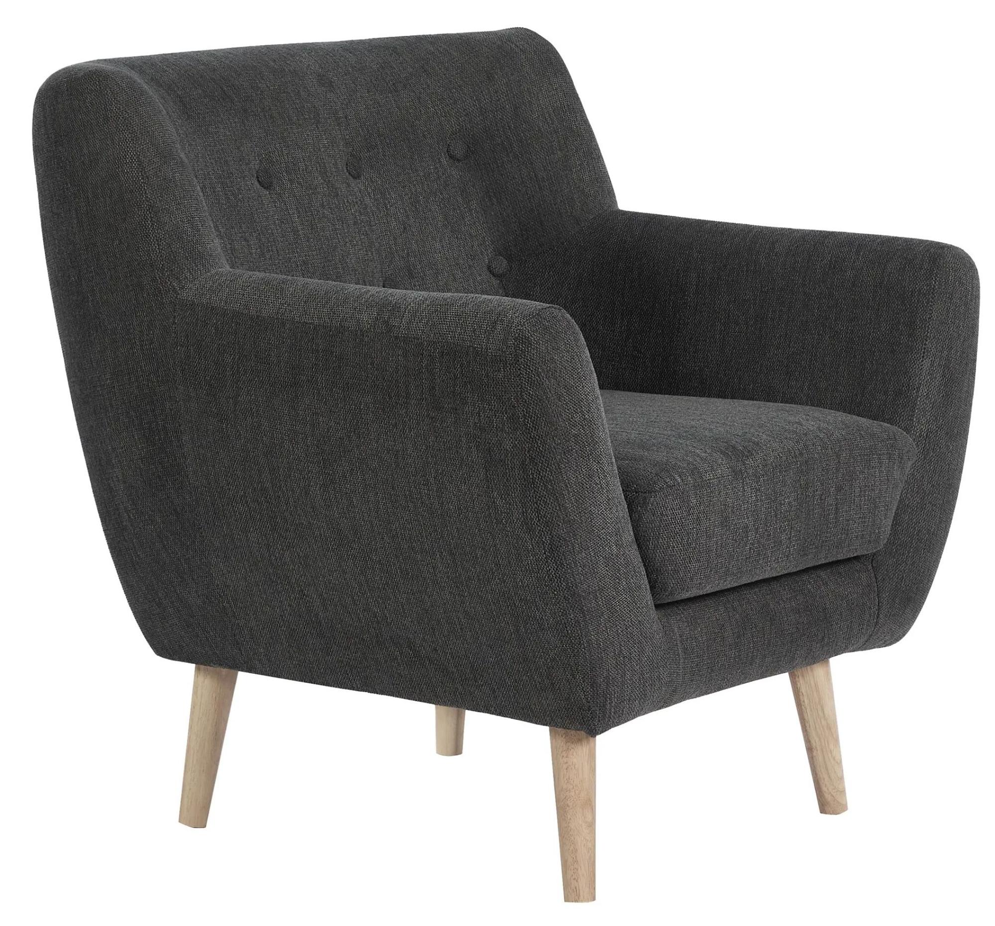 Product photograph of Zavalla Dark Grey Fabric Armchair from Choice Furniture Superstore.