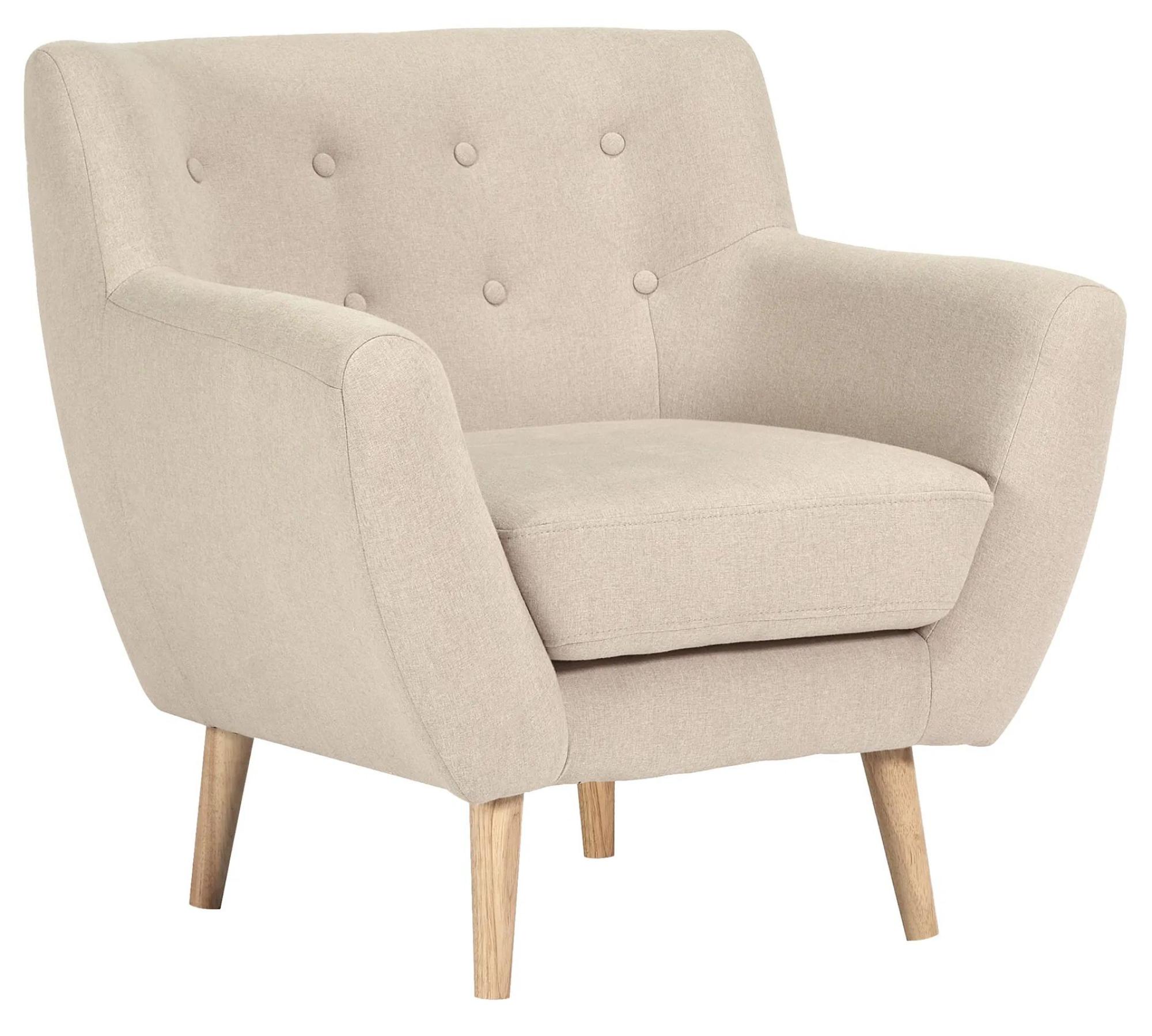 Product photograph of Zavalla Sand Fabric Armchair from Choice Furniture Superstore.