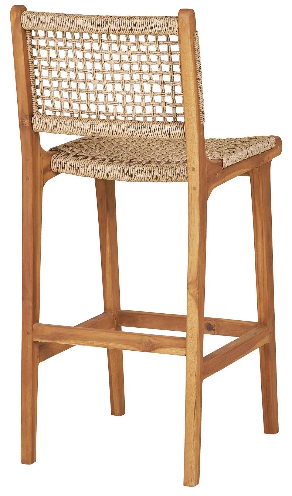 Product photograph of Hackett Natural Teakwood Bar Chair from Choice Furniture Superstore.