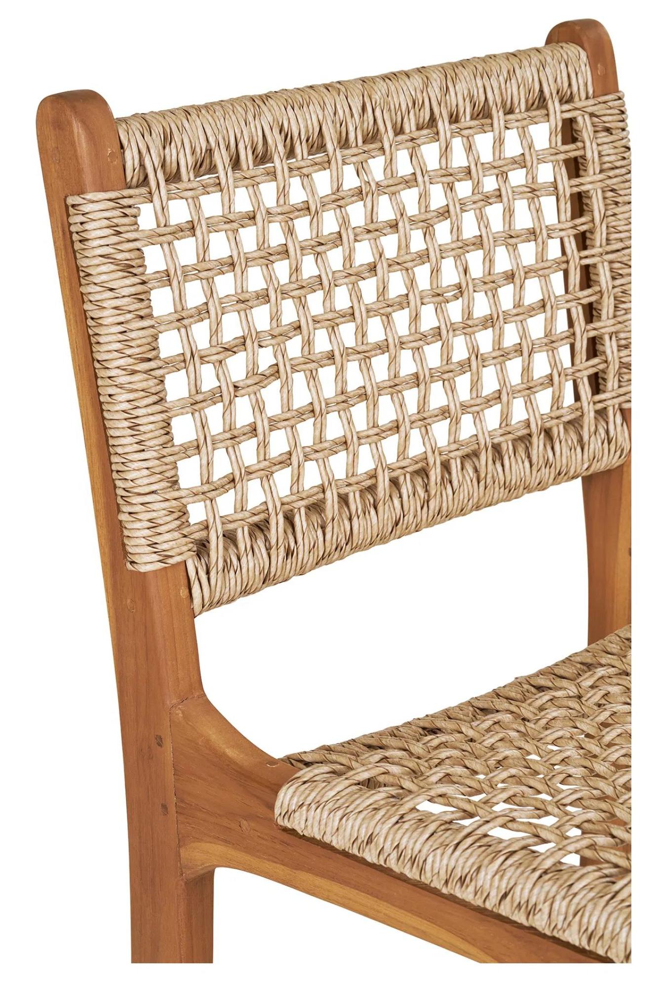 Product photograph of Hackett Natural Teakwood Bar Chair from Choice Furniture Superstore.