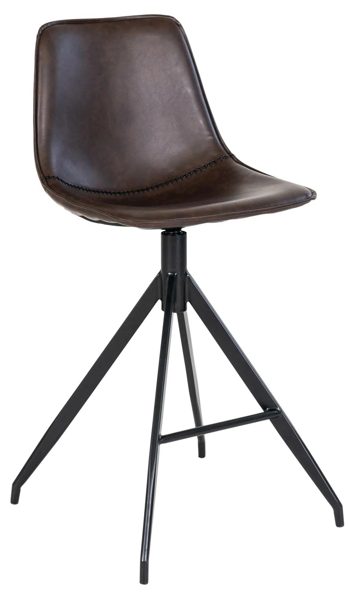 Product photograph of 2 X Zebulon Brown Faux Leather Barstool from Choice Furniture Superstore.