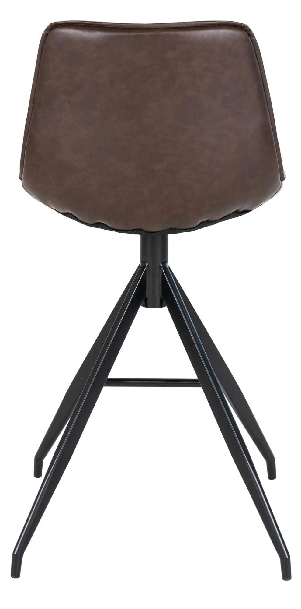 Product photograph of 2 X Zebulon Brown Faux Leather Barstool from Choice Furniture Superstore.