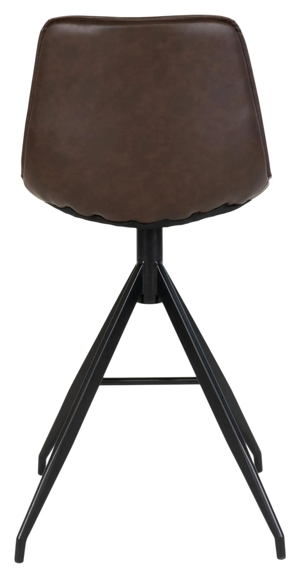 Product photograph of 2 X Zebulon Brown Faux Leather Barstool from Choice Furniture Superstore.