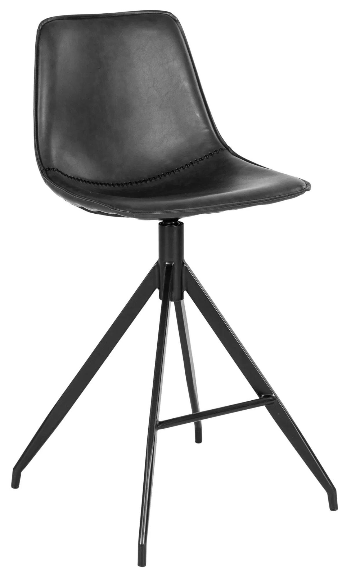 Product photograph of 2 X Zebulon Black Faux Leather Barstool from Choice Furniture Superstore.