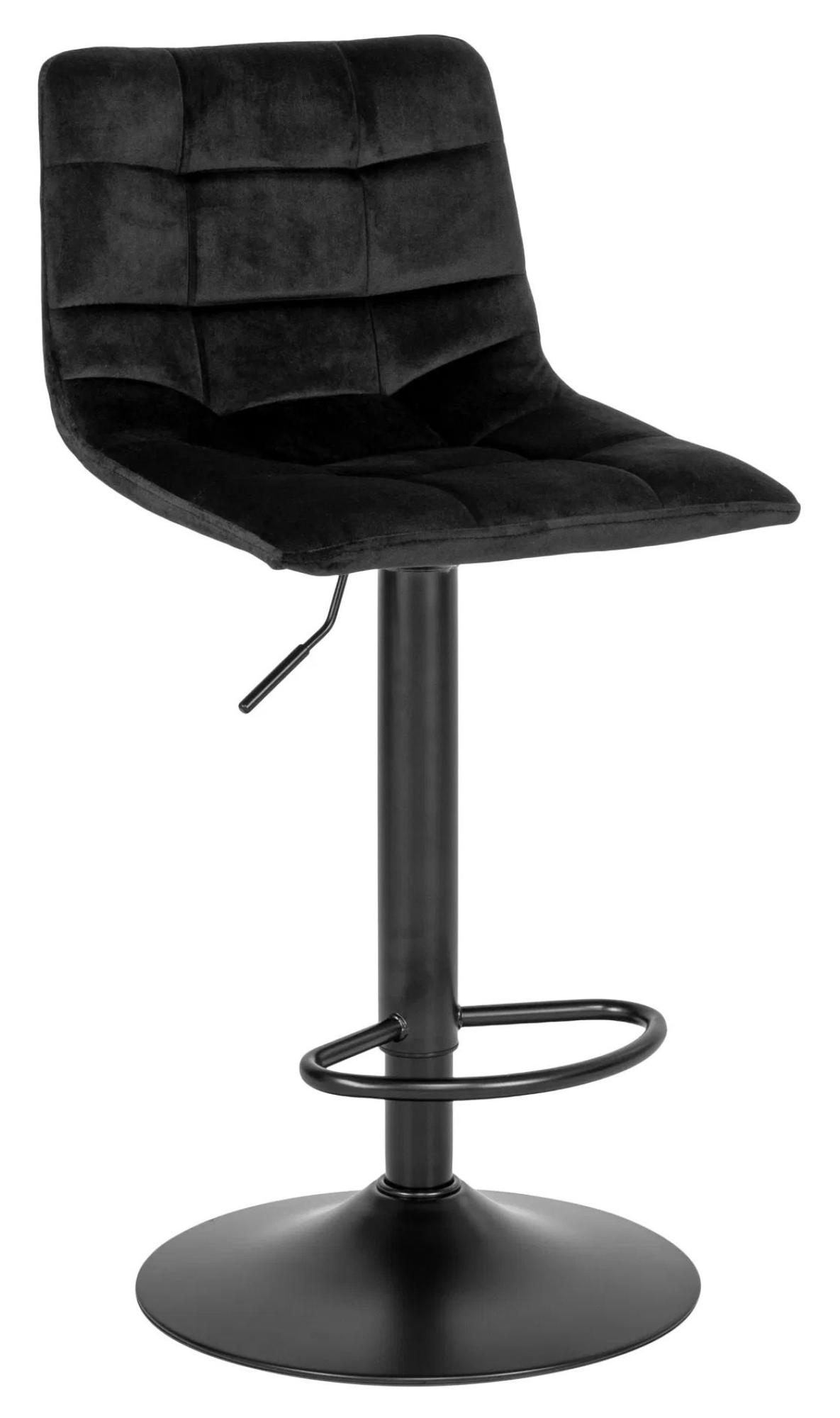 Product photograph of 2 X Timmonsville Black Velvet Fabric Barstool from Choice Furniture Superstore.