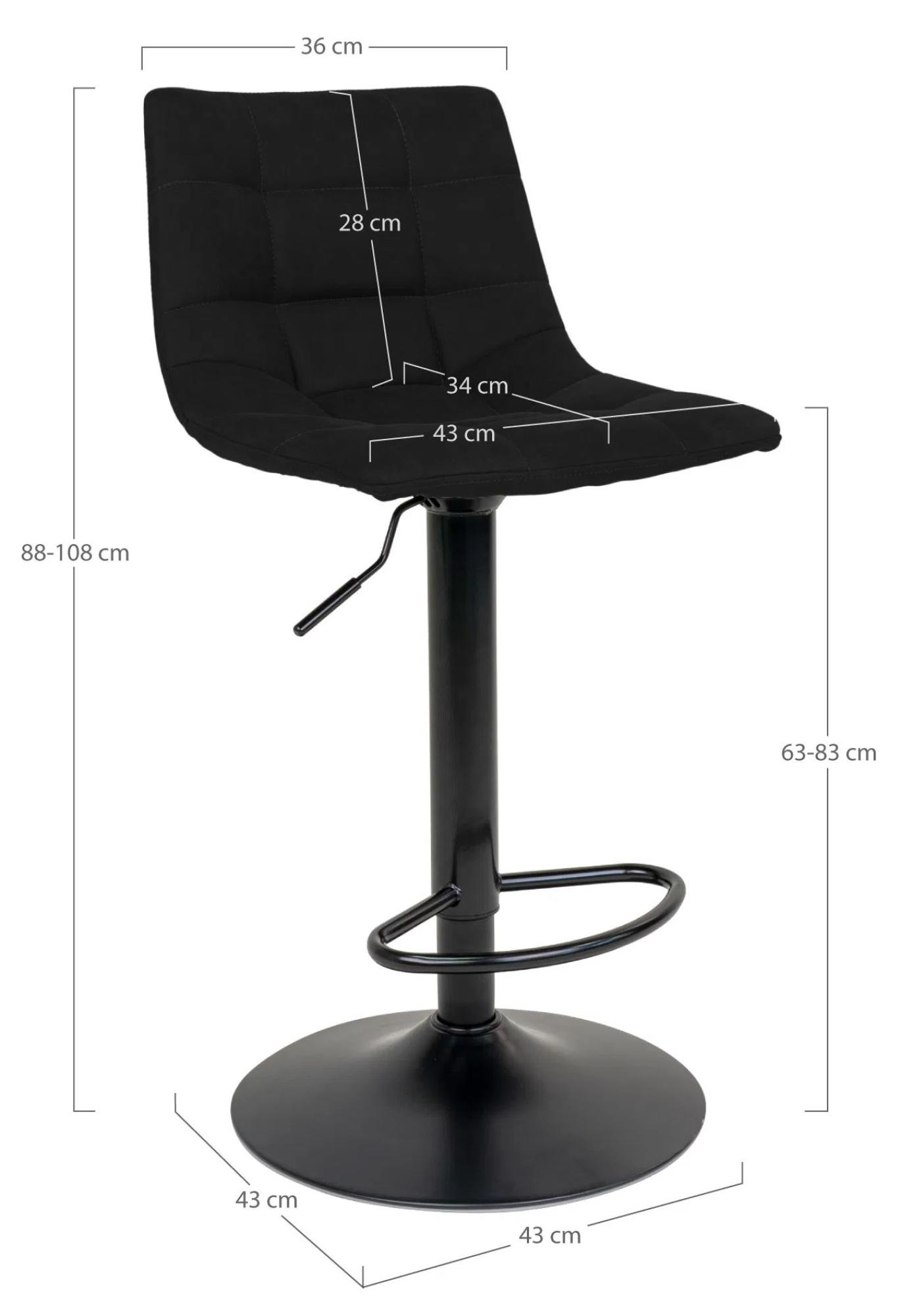 Product photograph of 2 X Timmonsville Black Velvet Fabric Barstool from Choice Furniture Superstore.
