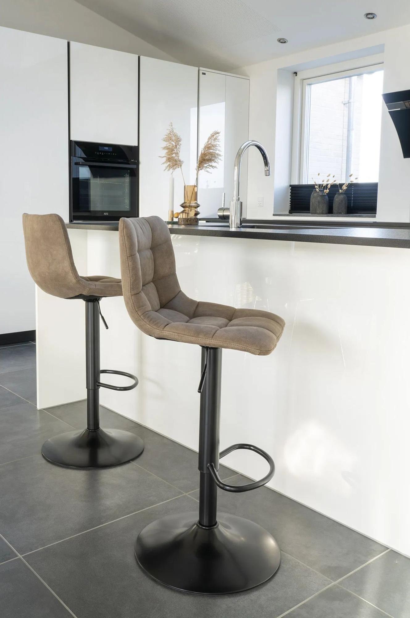 Product photograph of 2 X Timmonsville Brown Fabric Barstool from Choice Furniture Superstore.