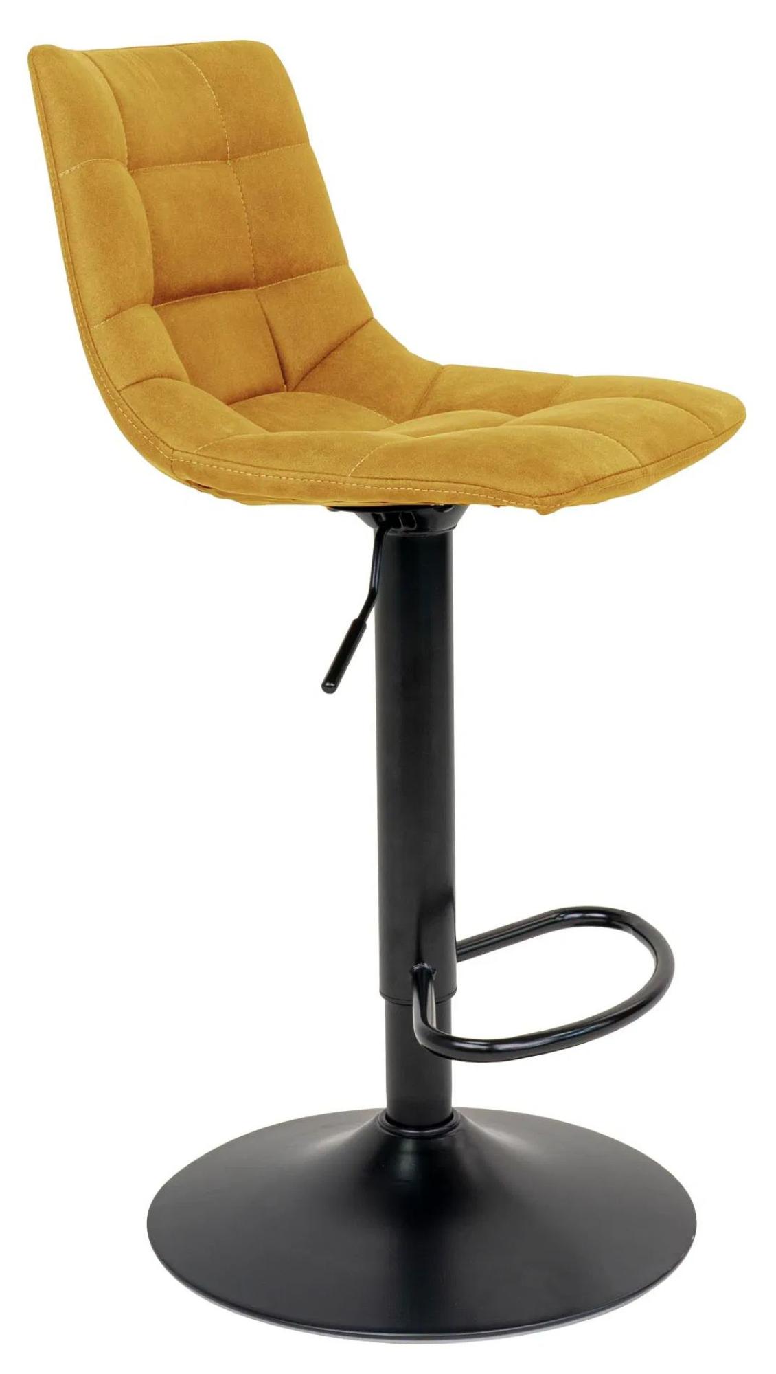 Product photograph of 2 X Timmonsville Mustard Yellow Velvet Fabric Barstool from Choice Furniture Superstore.