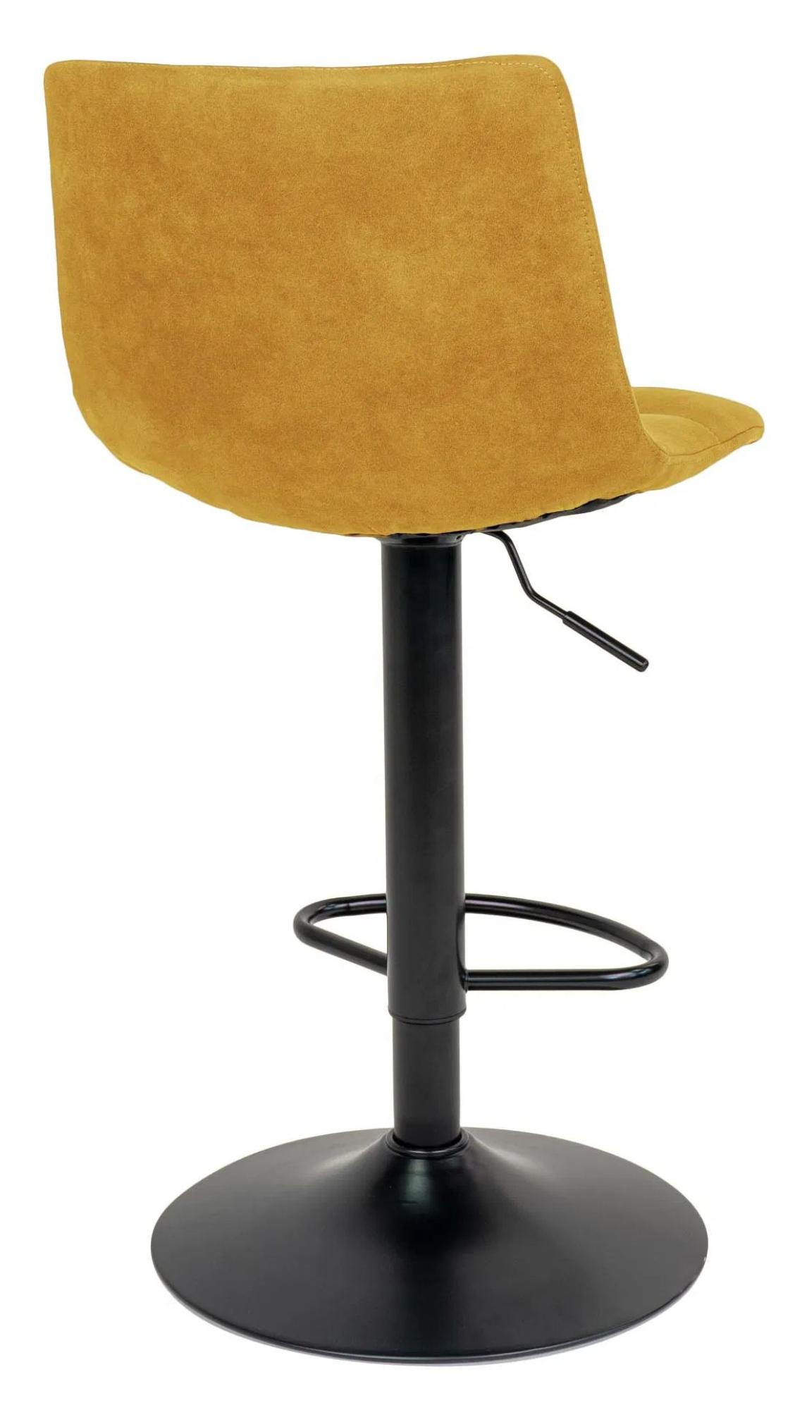 Product photograph of 2 X Timmonsville Mustard Yellow Velvet Fabric Barstool from Choice Furniture Superstore.