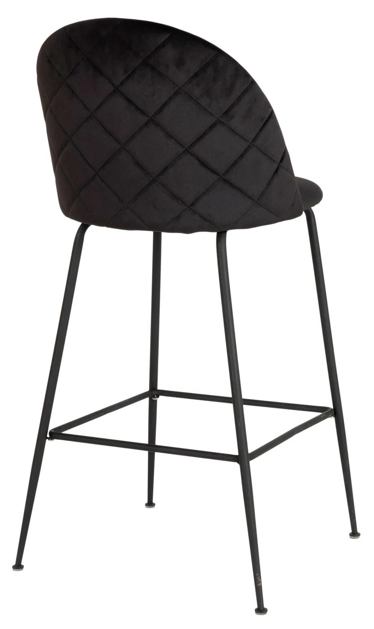 Product photograph of 2 X Tarrant Black Velvet Fabric Barstool from Choice Furniture Superstore.