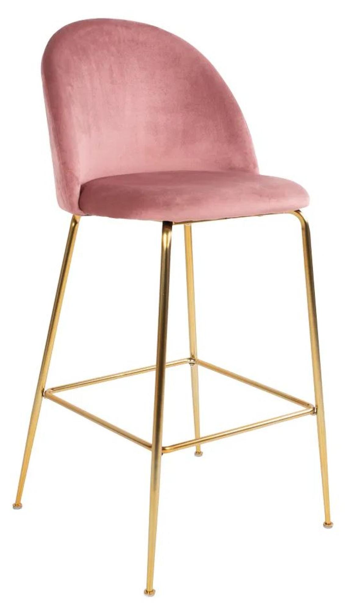 Product photograph of 2 X Tarrant Pink Velvet Fabric Barstool With Gold Legs from Choice Furniture Superstore.