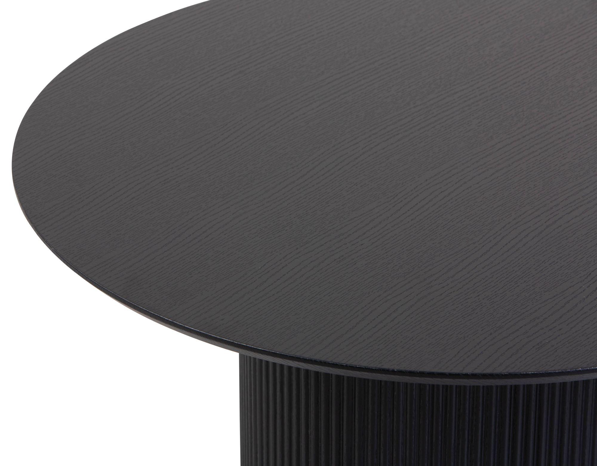 Product photograph of Bern Black Round Coffee Table With Fluted Ribbed Drum Base from Choice Furniture Superstore.