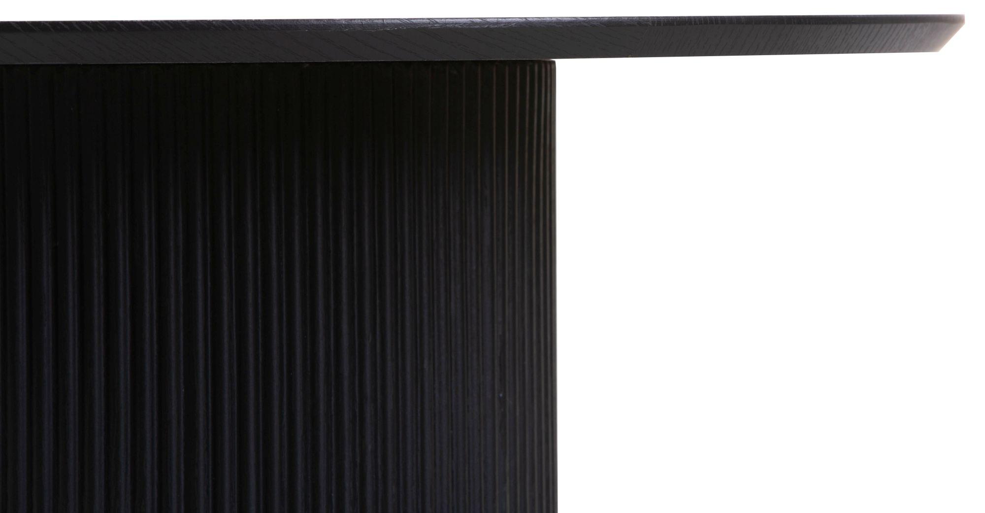 Product photograph of Bern Black Round Coffee Table With Fluted Ribbed Drum Base from Choice Furniture Superstore.