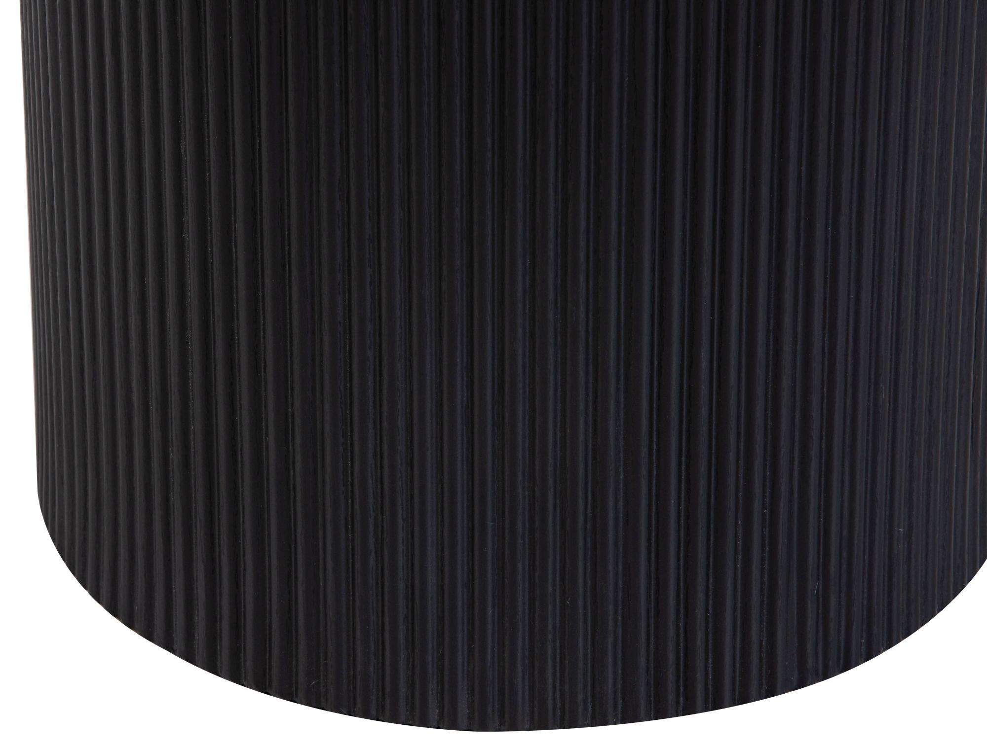 Product photograph of Bern Black Round Coffee Table With Fluted Ribbed Drum Base from Choice Furniture Superstore.