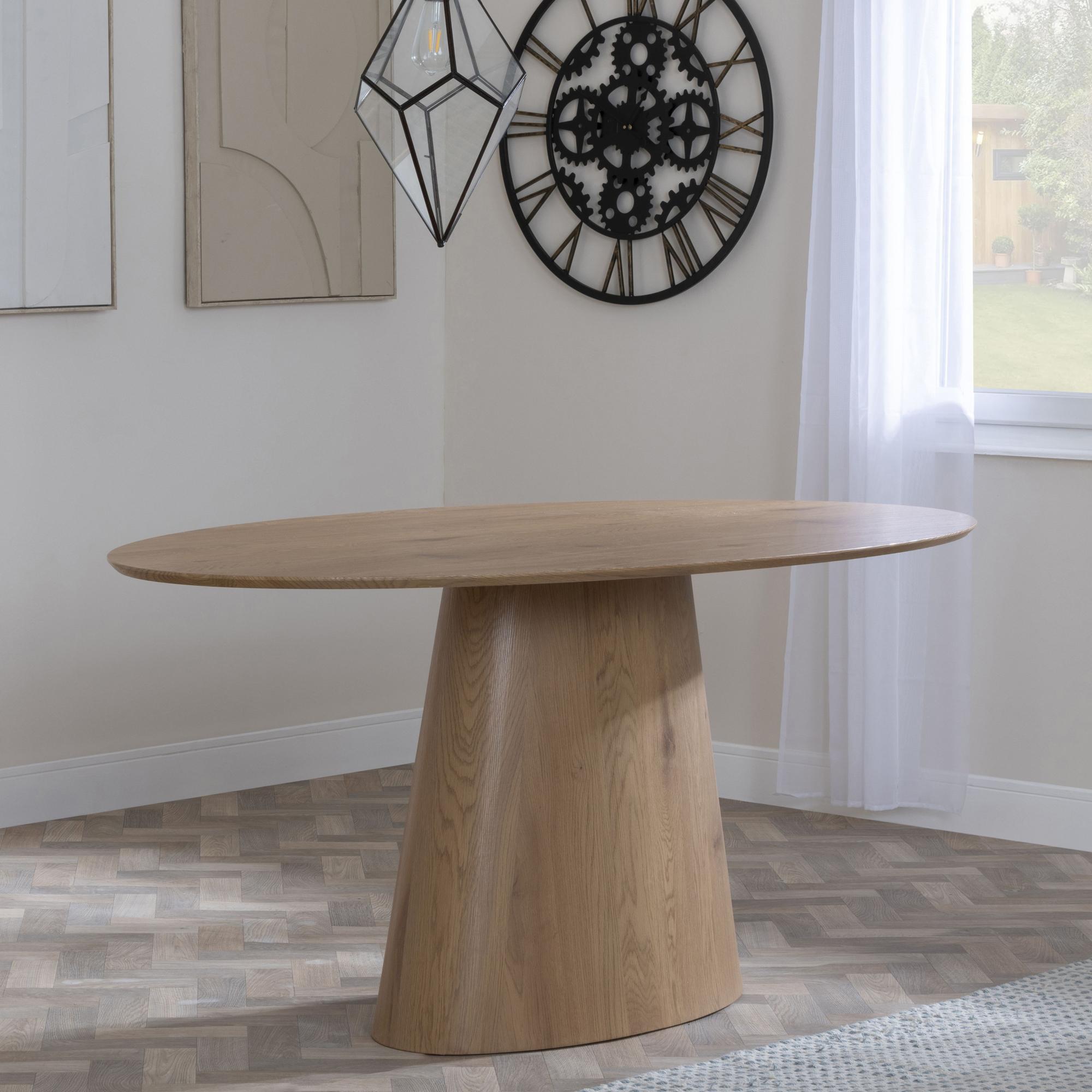 Product photograph of Palma Oak 6 Seater Oval Dining Table from Choice Furniture Superstore.