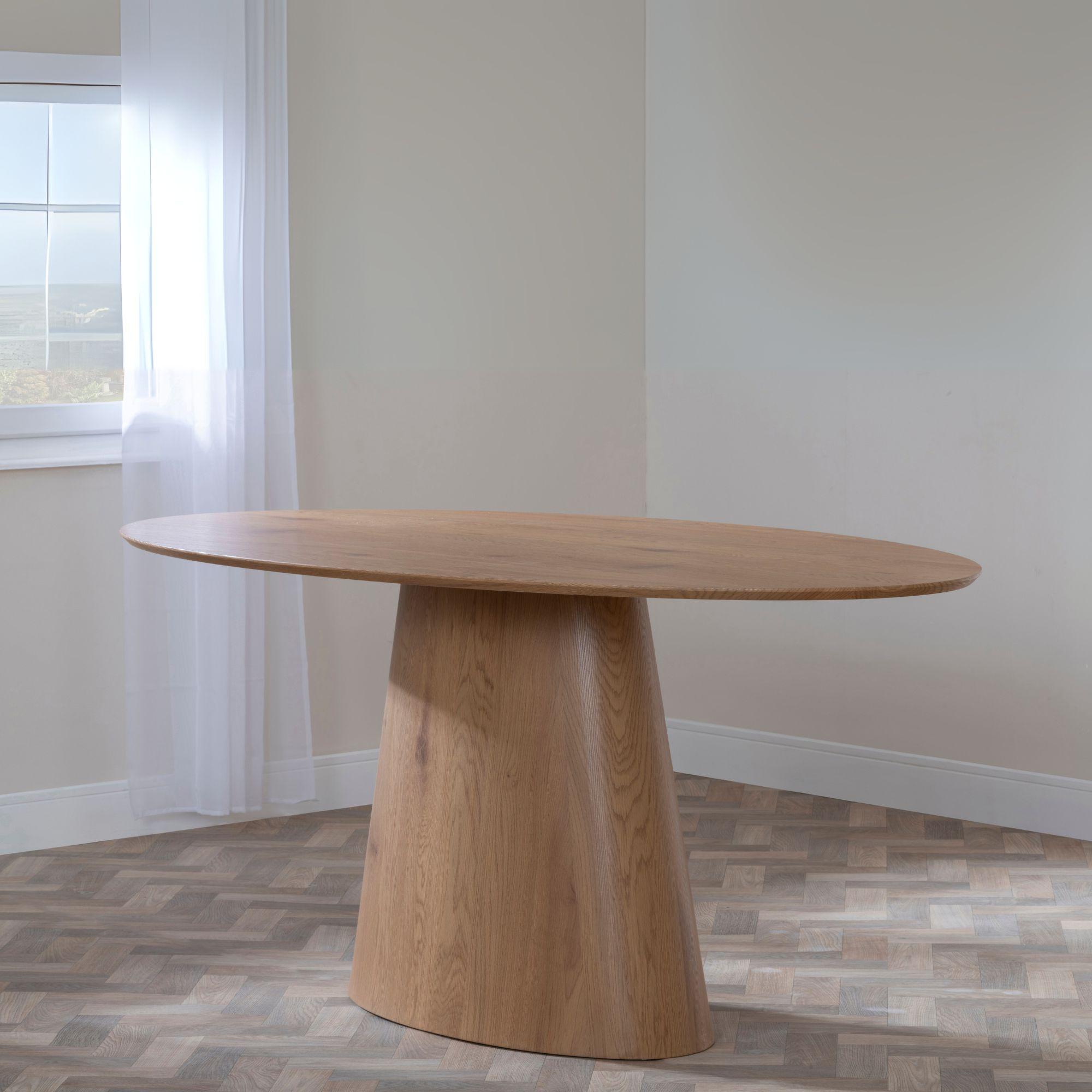 Product photograph of Palma Oak 6 Seater Oval Dining Table from Choice Furniture Superstore.