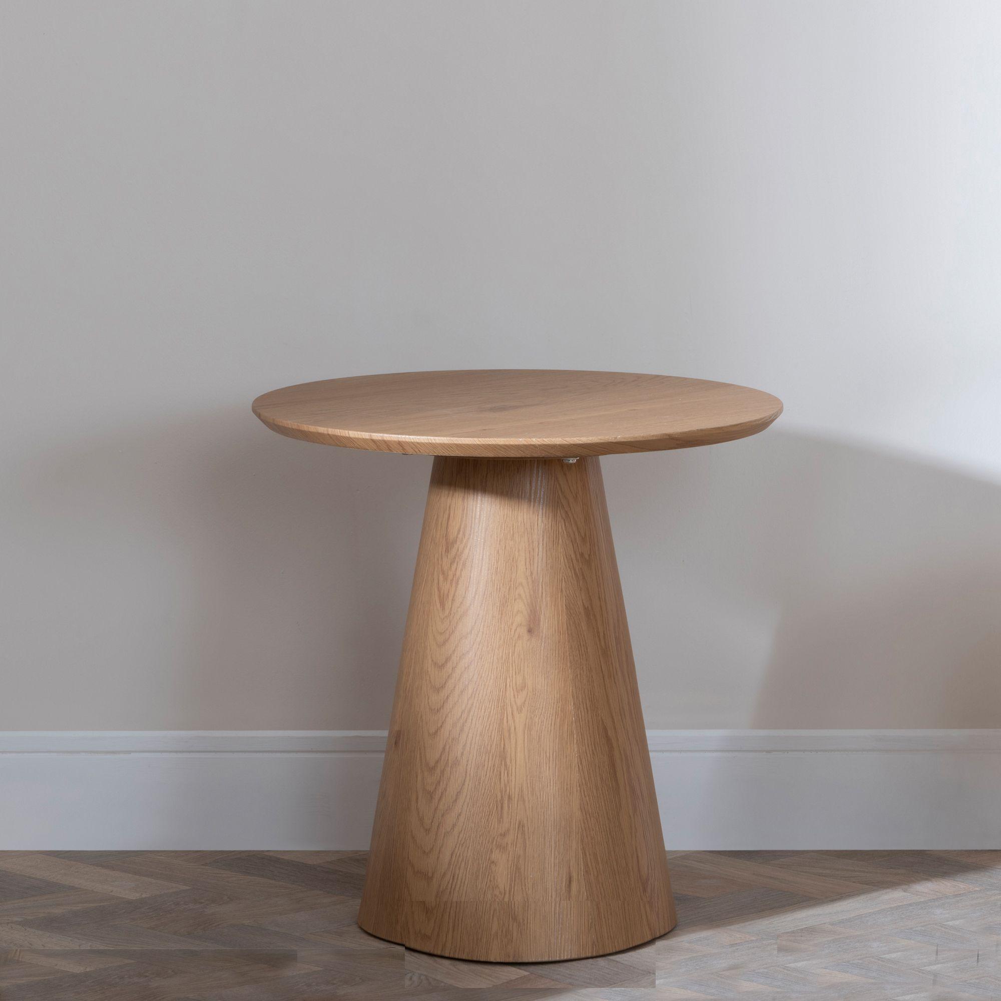 Product photograph of Palma Oak Round End Table from Choice Furniture Superstore.