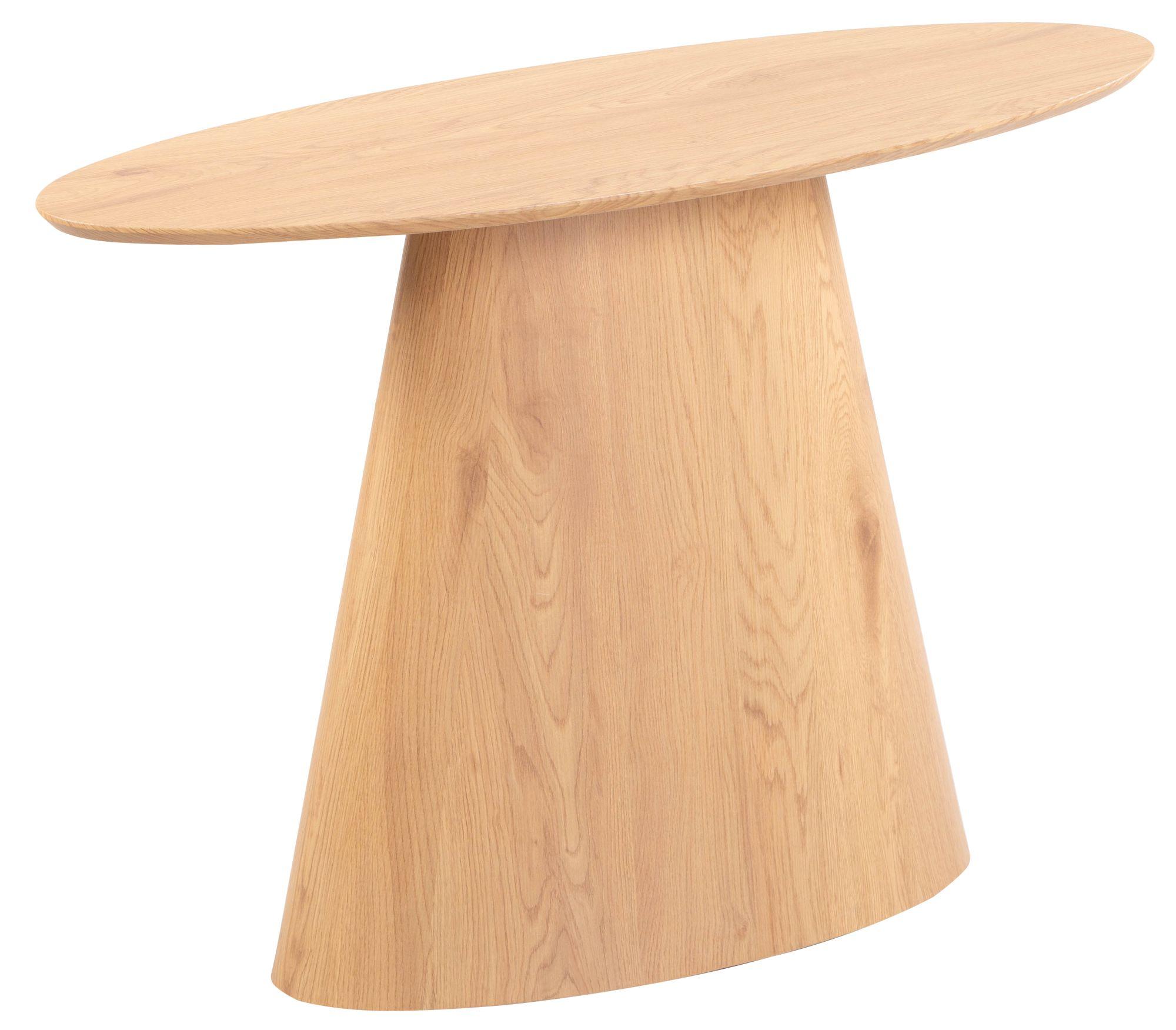 Product photograph of Palma Oak Oval Console Table from Choice Furniture Superstore.