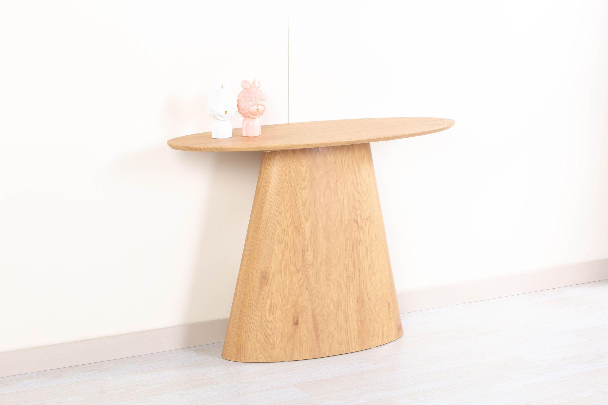 Product photograph of Palma Oak Oval Console Table from Choice Furniture Superstore.