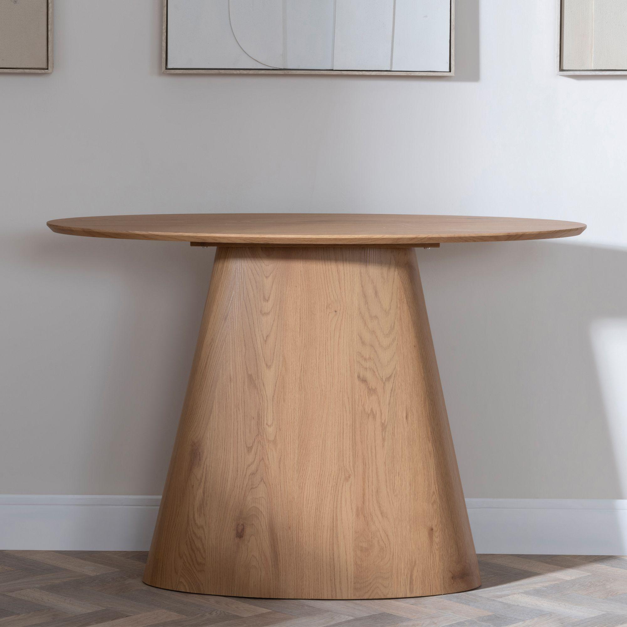 Product photograph of Palma Oak Oval Console Table from Choice Furniture Superstore.