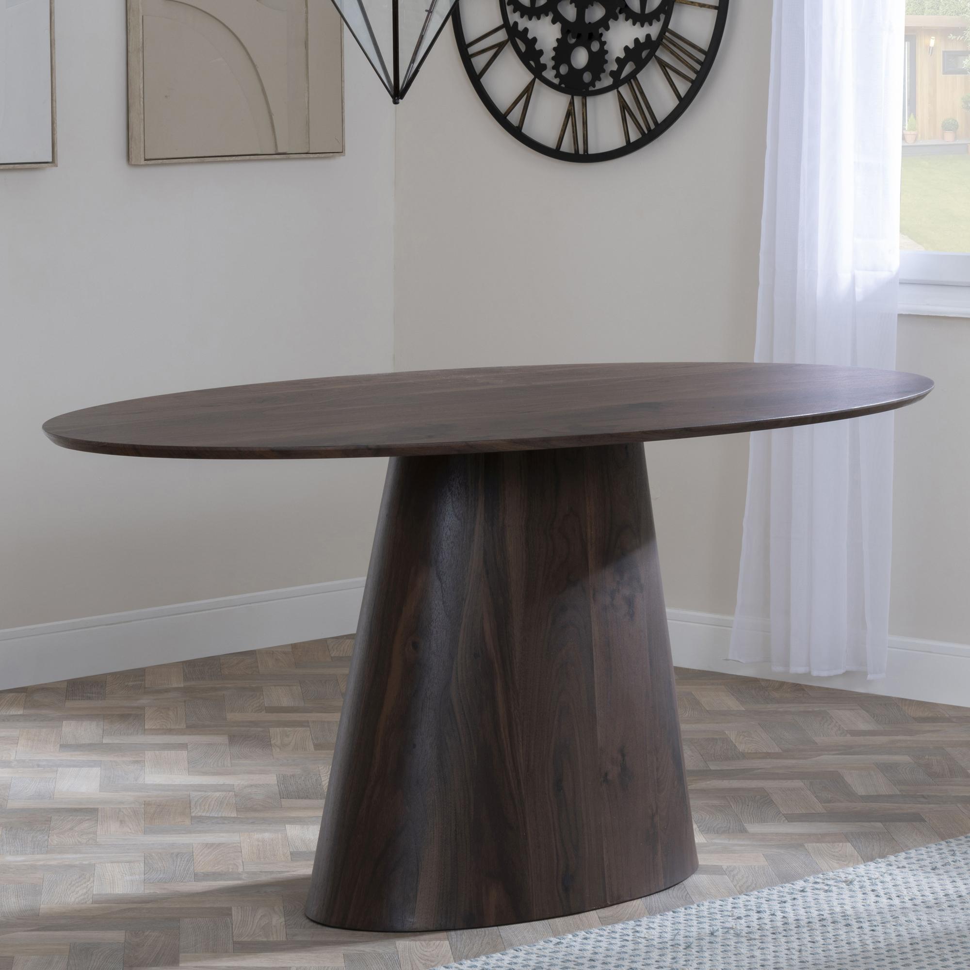 Product photograph of Palma Walnut 6 Seater Oval Dining Table from Choice Furniture Superstore.