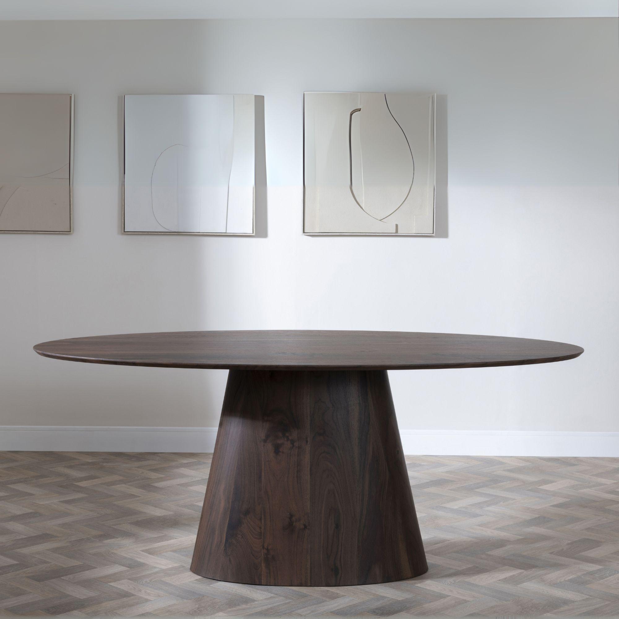 Product photograph of Palma Walnut 6 Seater Oval Dining Table from Choice Furniture Superstore.