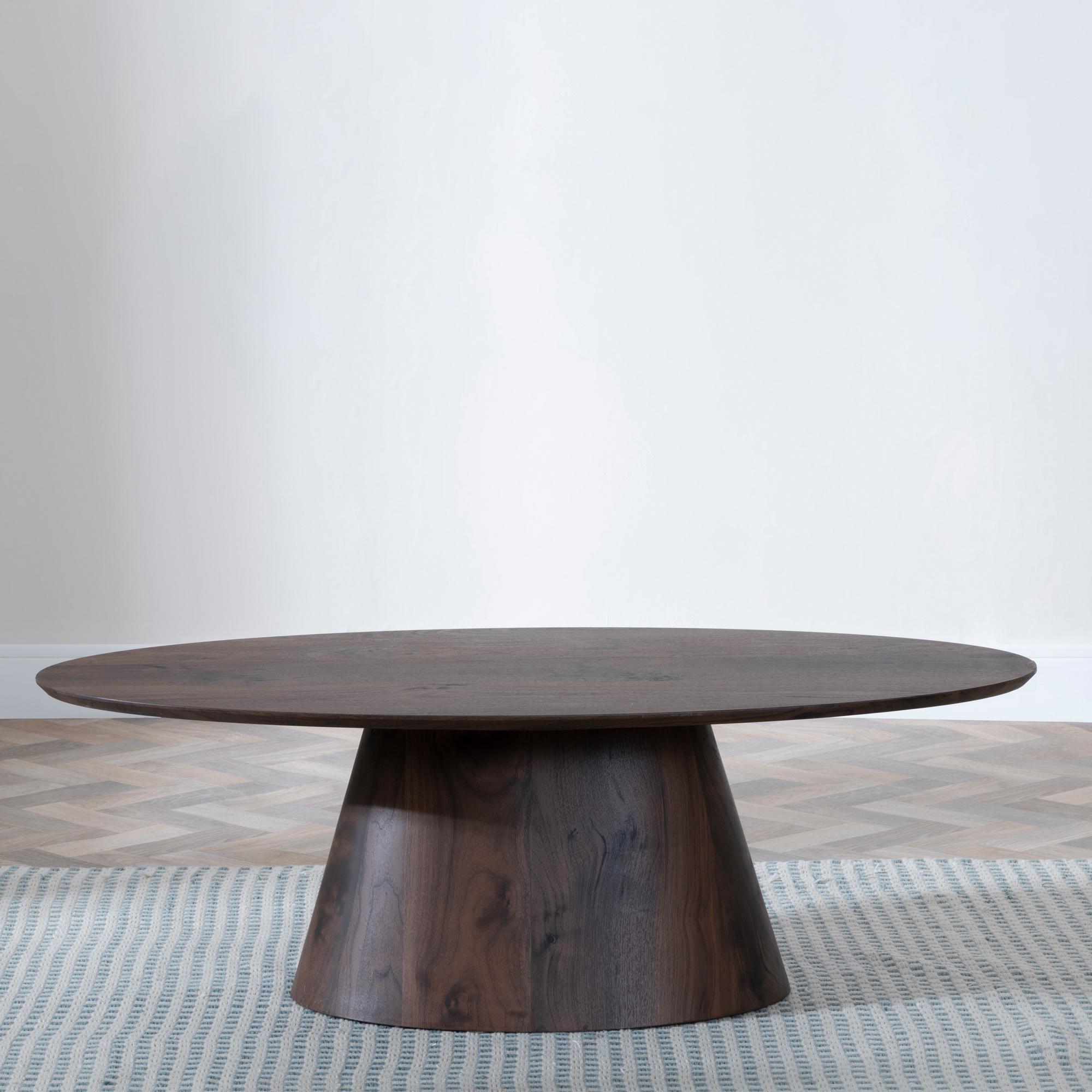 Product photograph of Palma Walnut Oval Coffee Table from Choice Furniture Superstore.