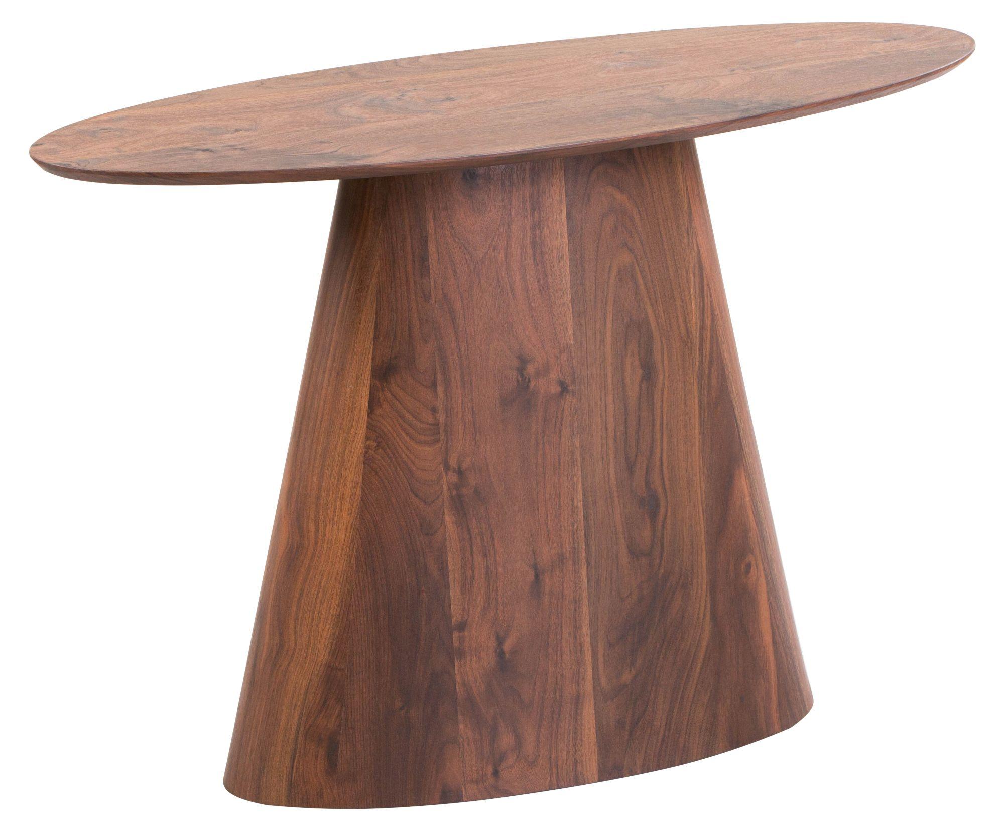 Product photograph of Palma Walnut Oval Console Table from Choice Furniture Superstore.