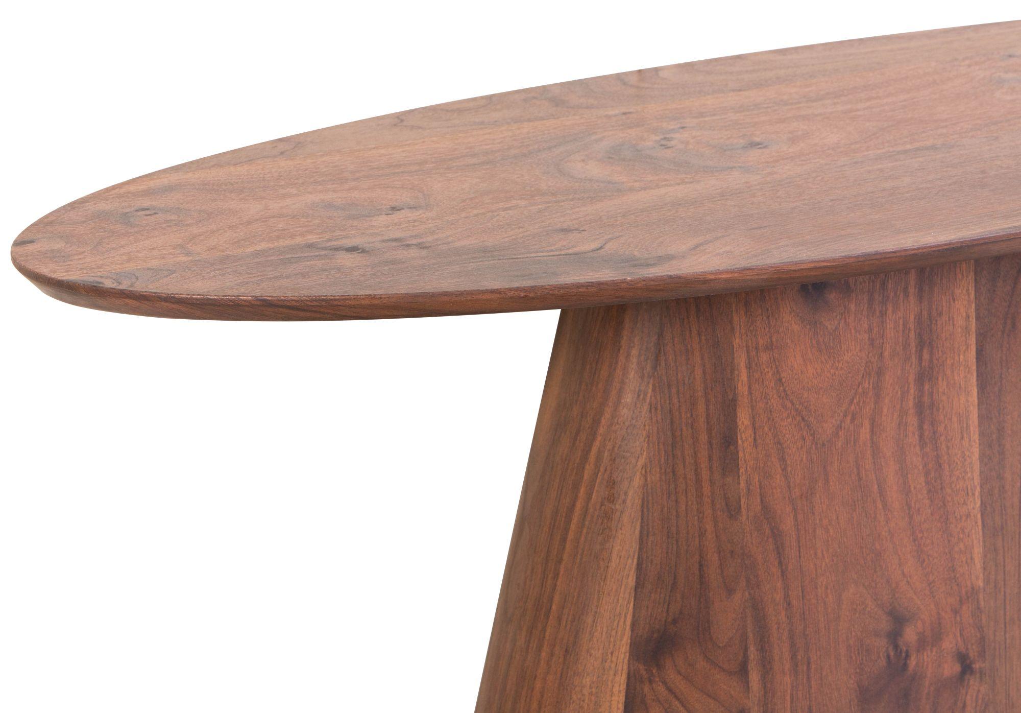 Product photograph of Palma Walnut Oval Console Table from Choice Furniture Superstore.