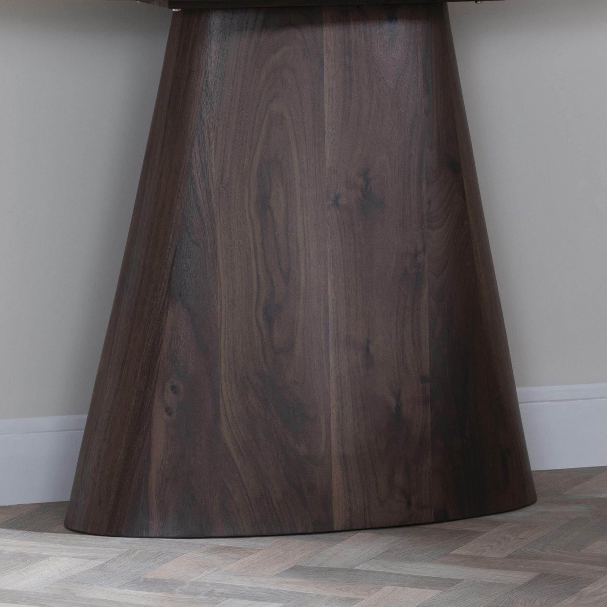 Product photograph of Palma Walnut Oval Console Table from Choice Furniture Superstore.