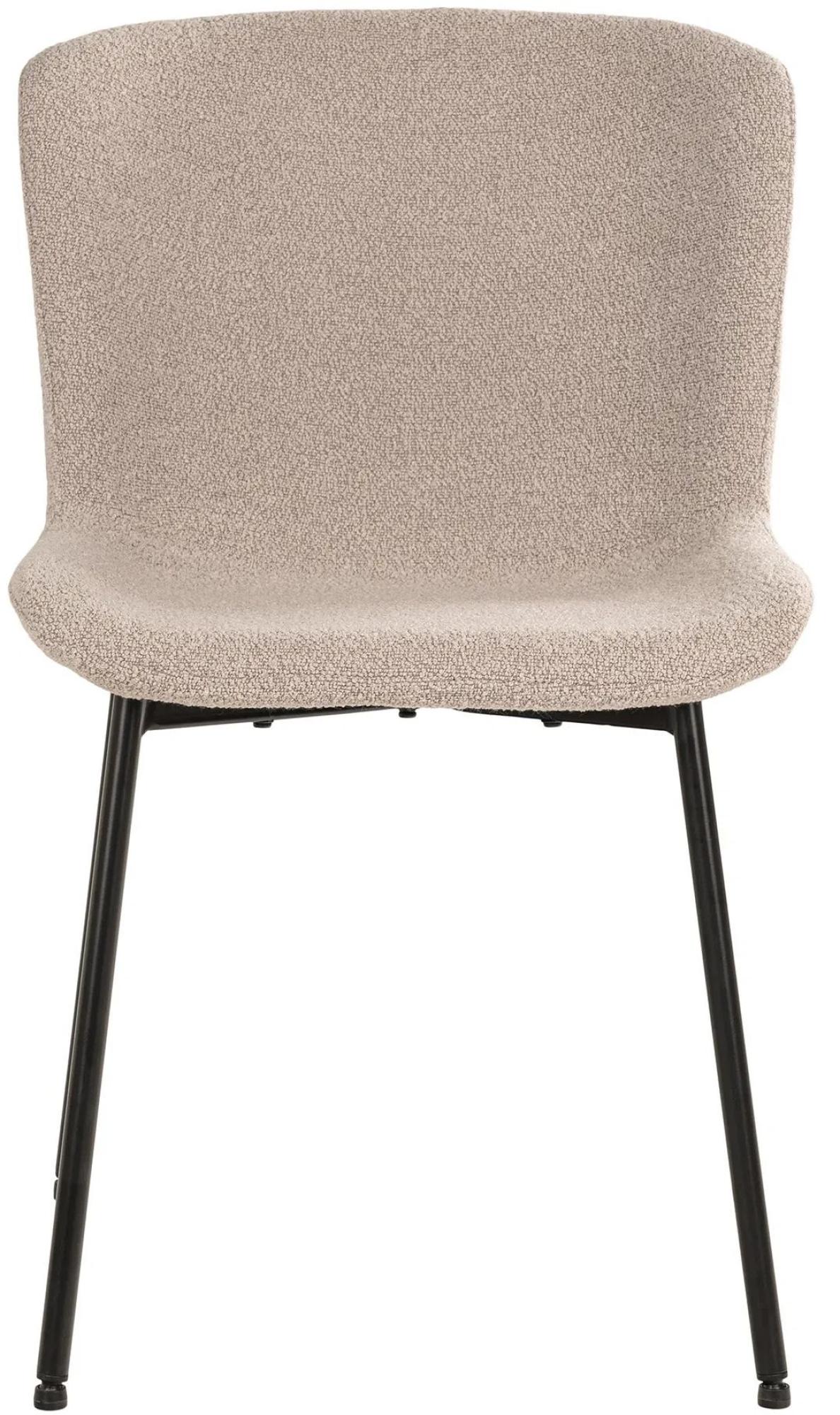 Product photograph of 2 X Hymera Beige Boucle Fabric Dining Chair With Black Legs from Choice Furniture Superstore.