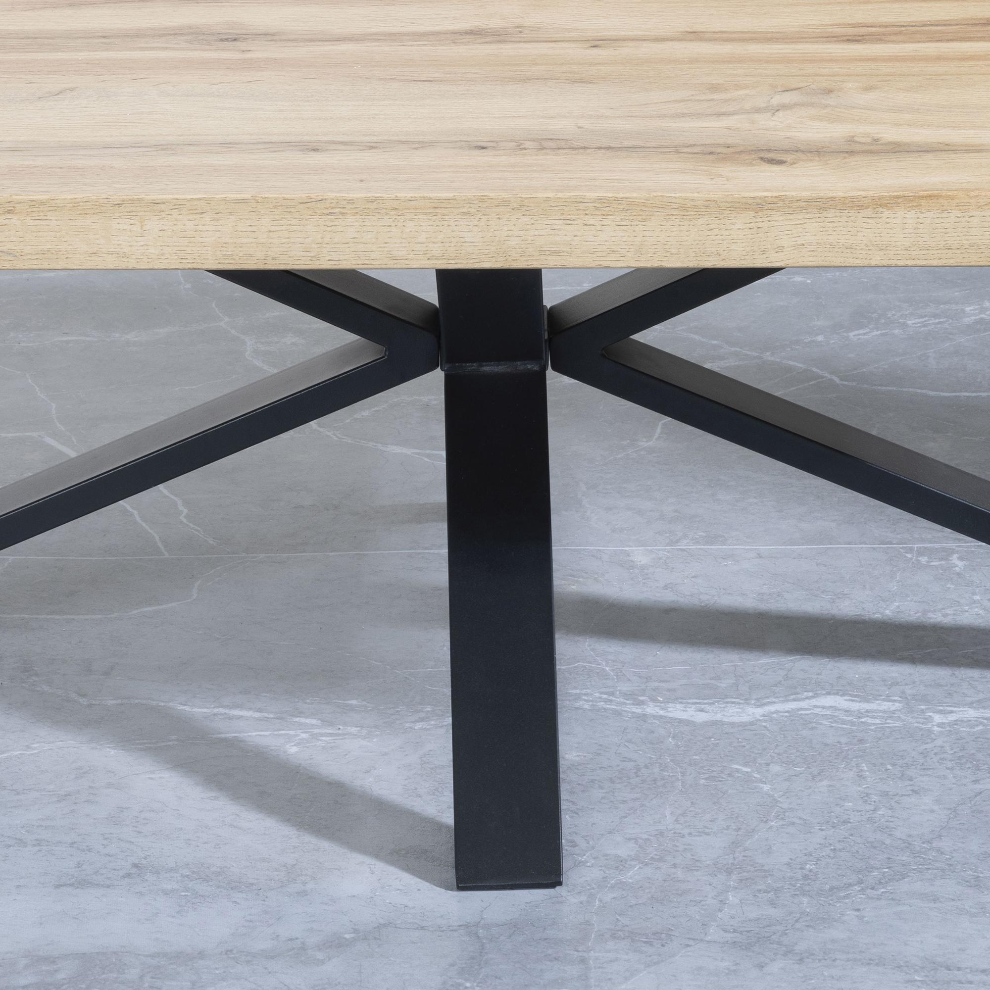 Product photograph of Bronx Industrial Oak Effect Coffee Table With Black Spider Legs from Choice Furniture Superstore.