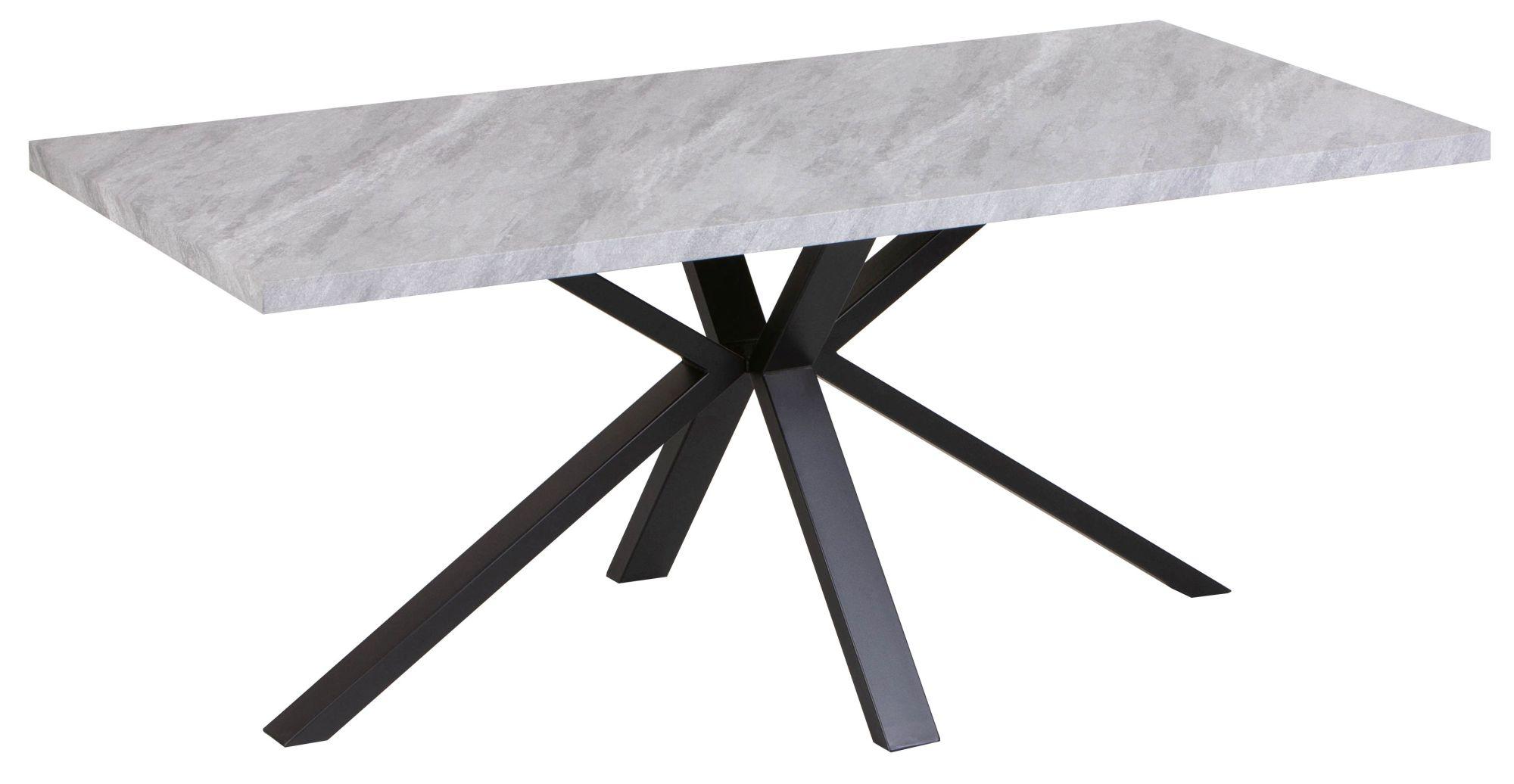 Product photograph of Bronx Grey Concrete Effect 6 Seater Dining Table With Black Spider Legs from Choice Furniture Superstore.