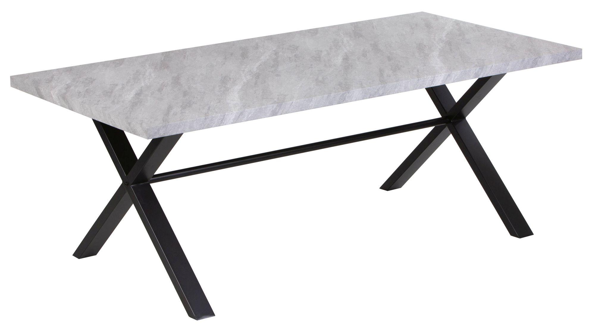 Product photograph of Bronx Grey Concrete Effect 8 Seater Dining Table With Black Cross Legs from Choice Furniture Superstore.