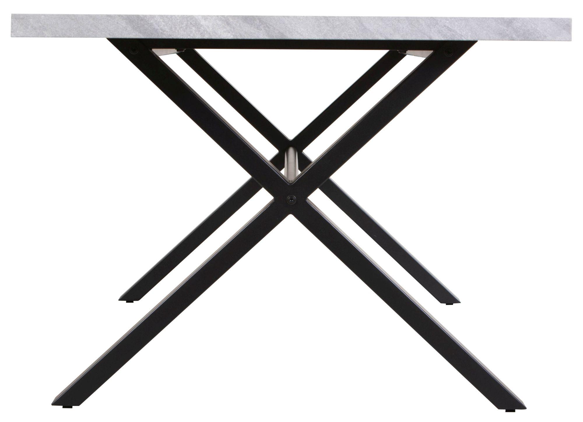 Product photograph of Bronx Grey Concrete Effect 8 Seater Dining Table With Black Cross Legs from Choice Furniture Superstore.