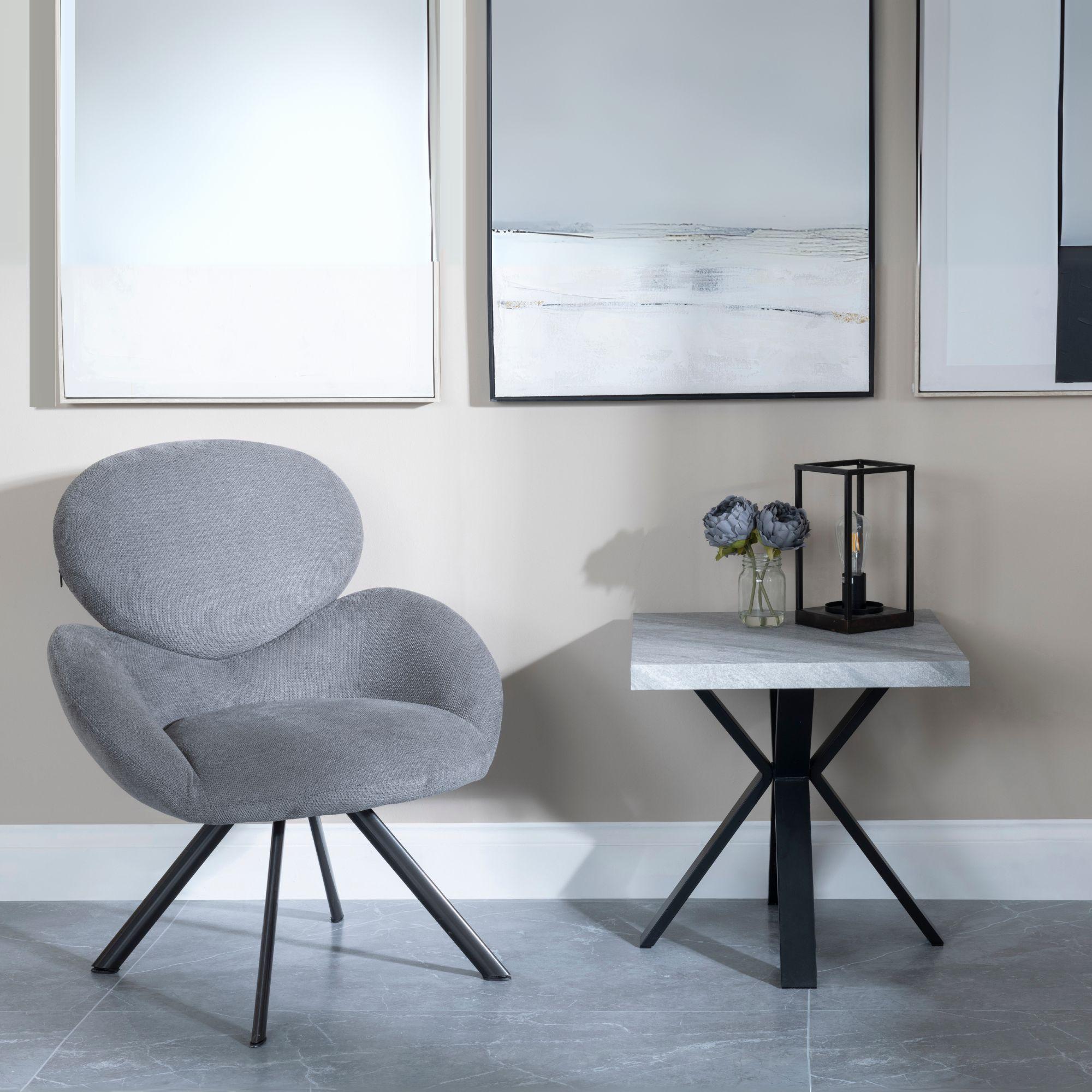 Product photograph of Ezra Grey Concrete Effect End Table With Black Spider Legs from Choice Furniture Superstore.