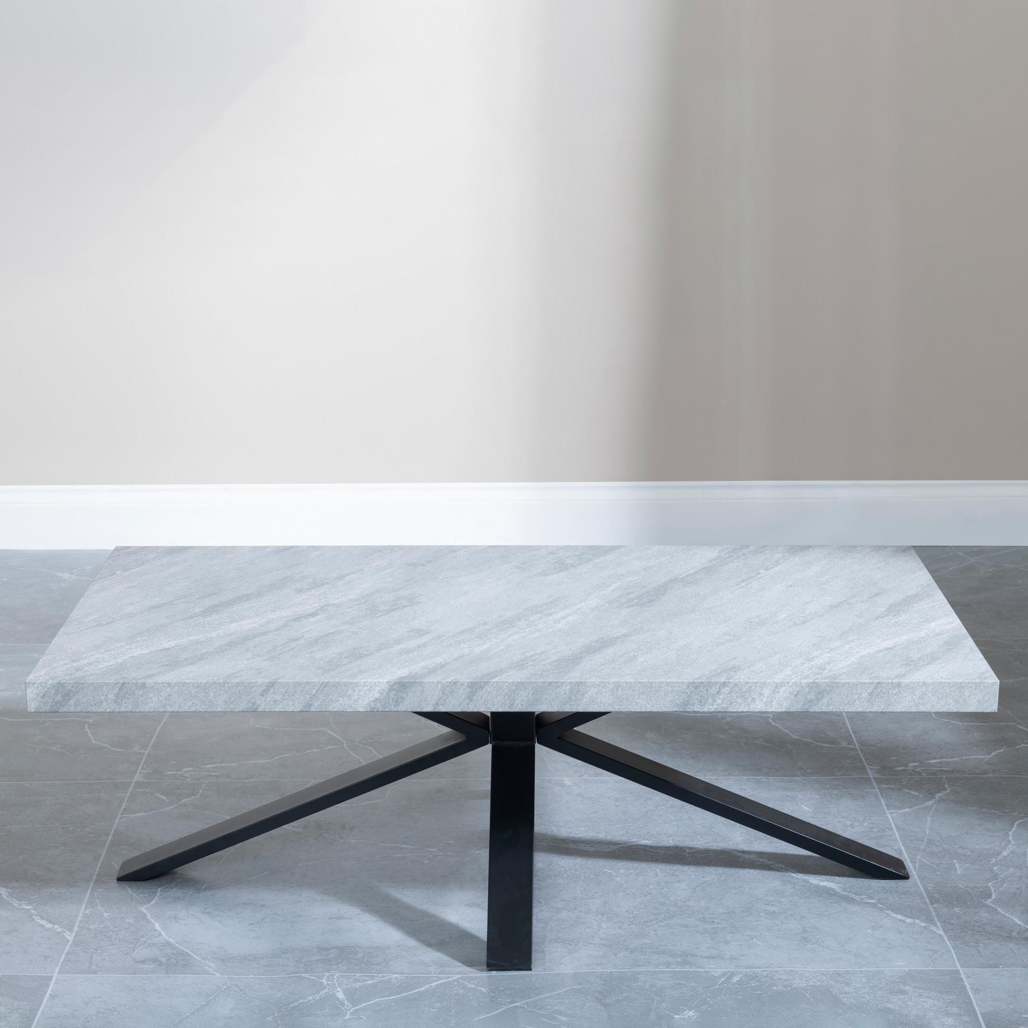 Product photograph of Bronx Grey Concrete Effect Coffee Table With Black Spider Legs from Choice Furniture Superstore.