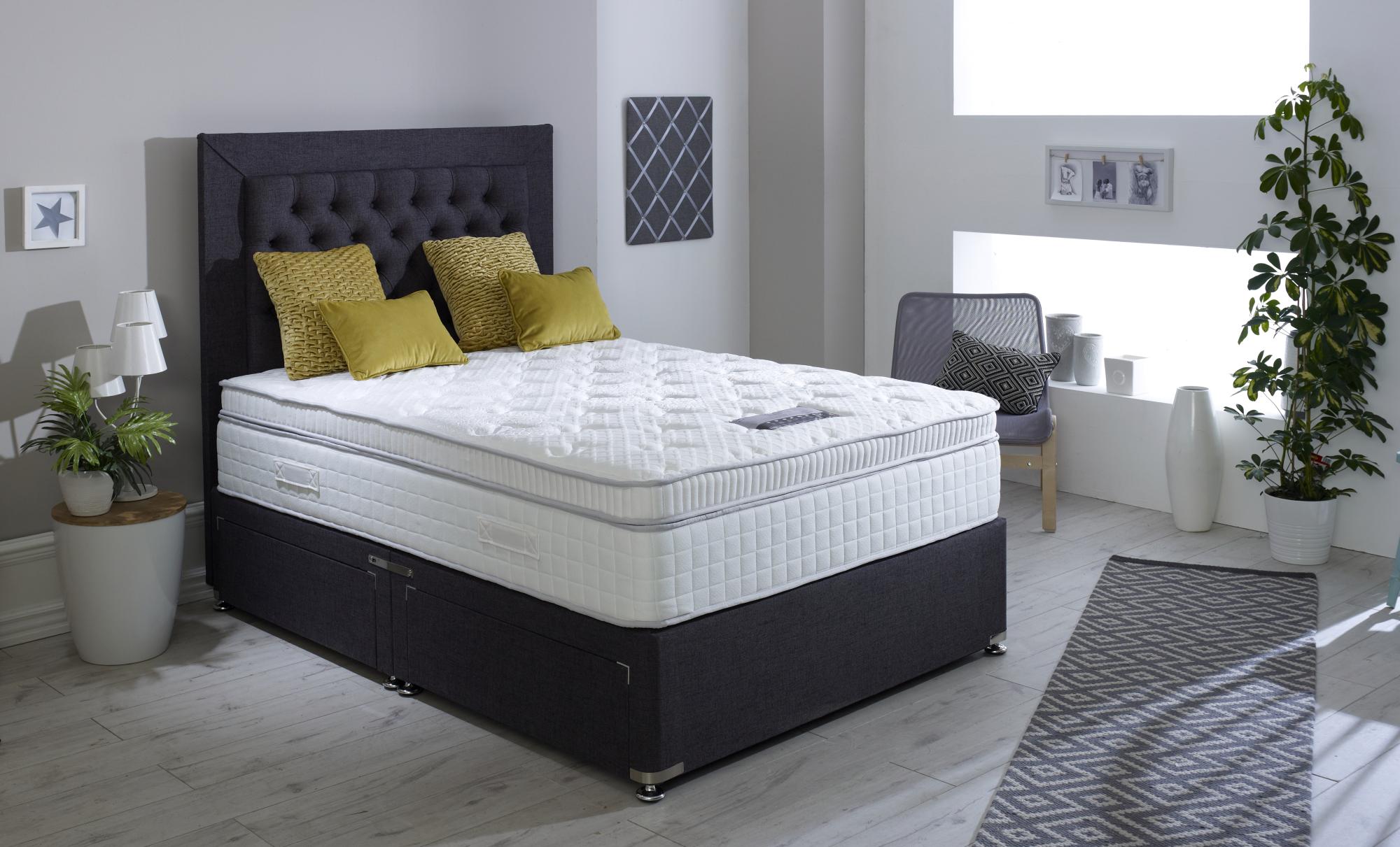 Product photograph of Dura Beds Turin Pillow Luxury 2000 Platform Top Divan Bed from Choice Furniture Superstore.