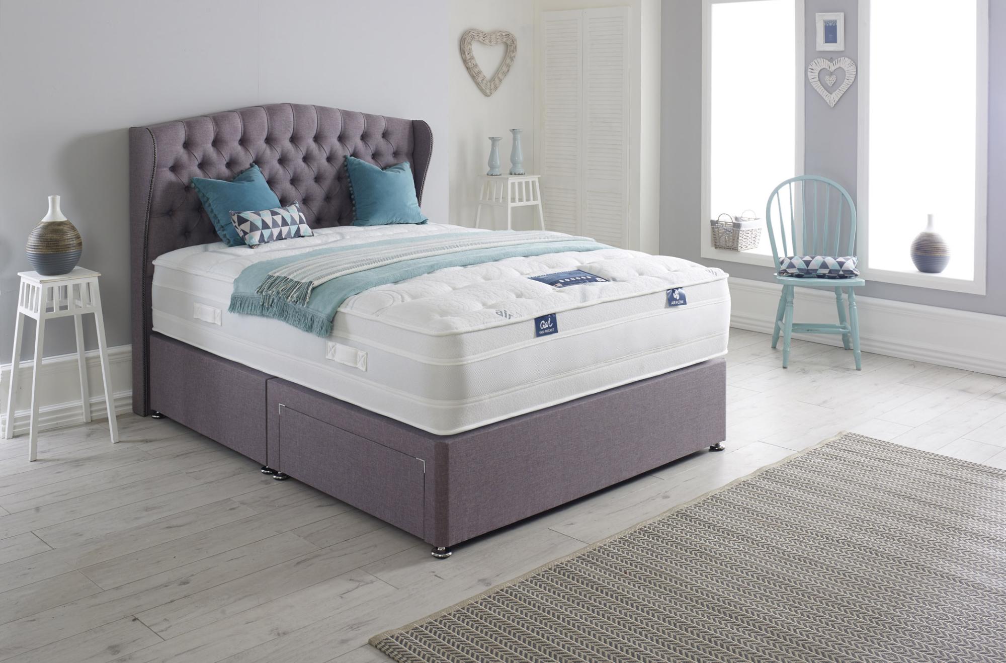 Product photograph of Dura Beds Air Plus Gel 1000 Platform Top Divan Bed from Choice Furniture Superstore.