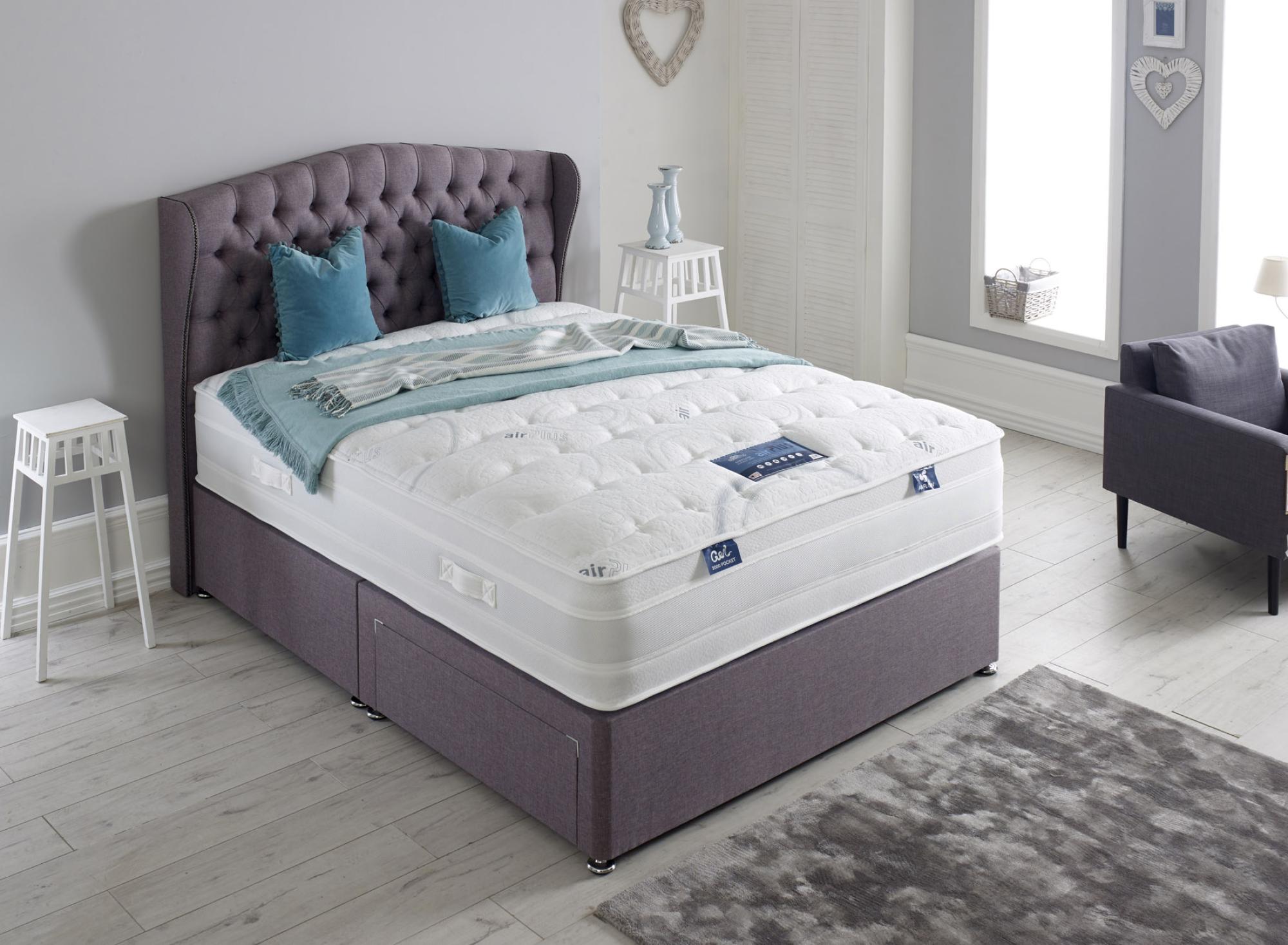 Product photograph of Dura Beds Air Plus Gel 2000 Platform Top Divan Bed from Choice Furniture Superstore.