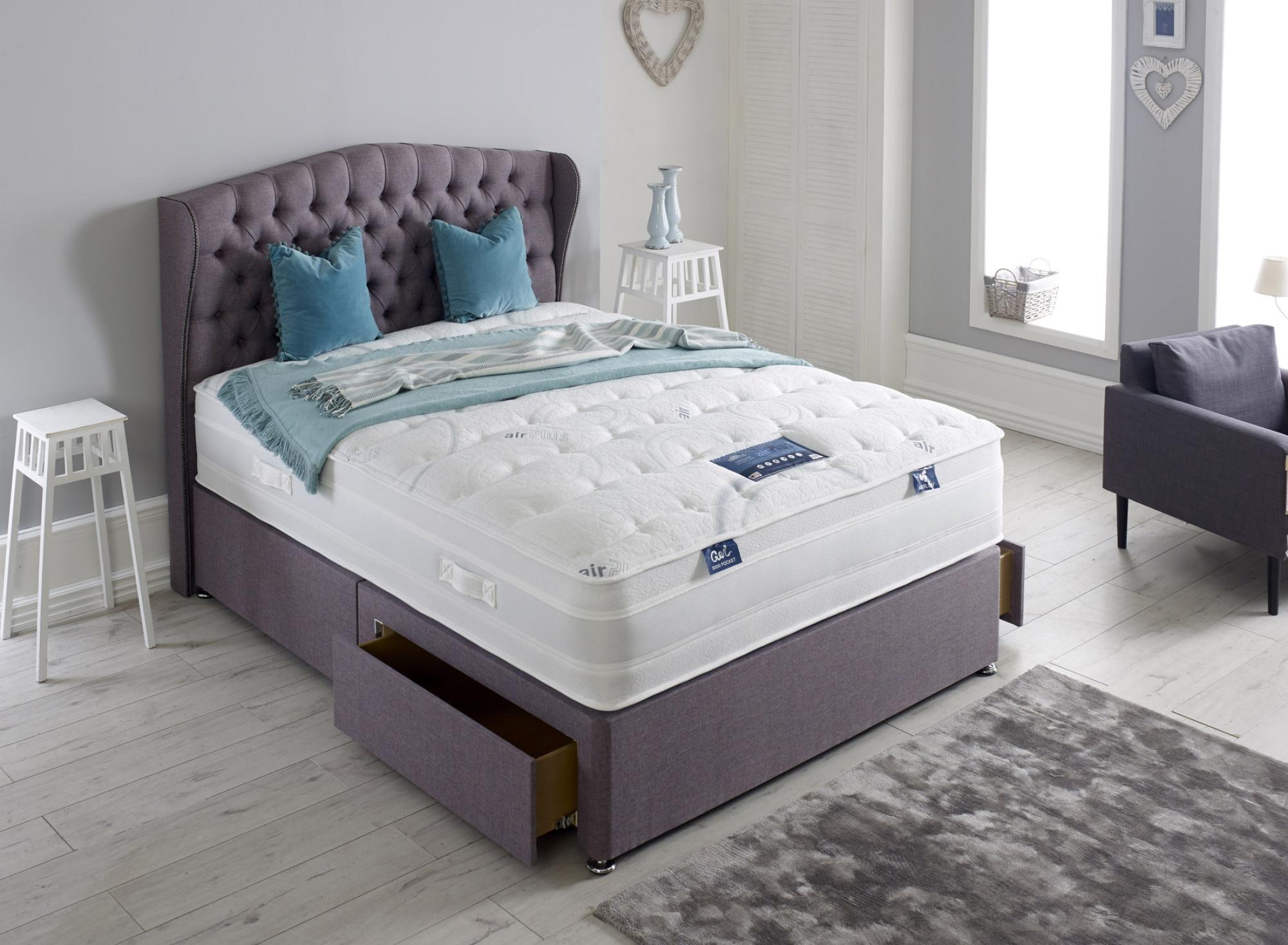 Product photograph of Dura Beds Air Plus Gel 2000 Platform Top Divan Bed from Choice Furniture Superstore.