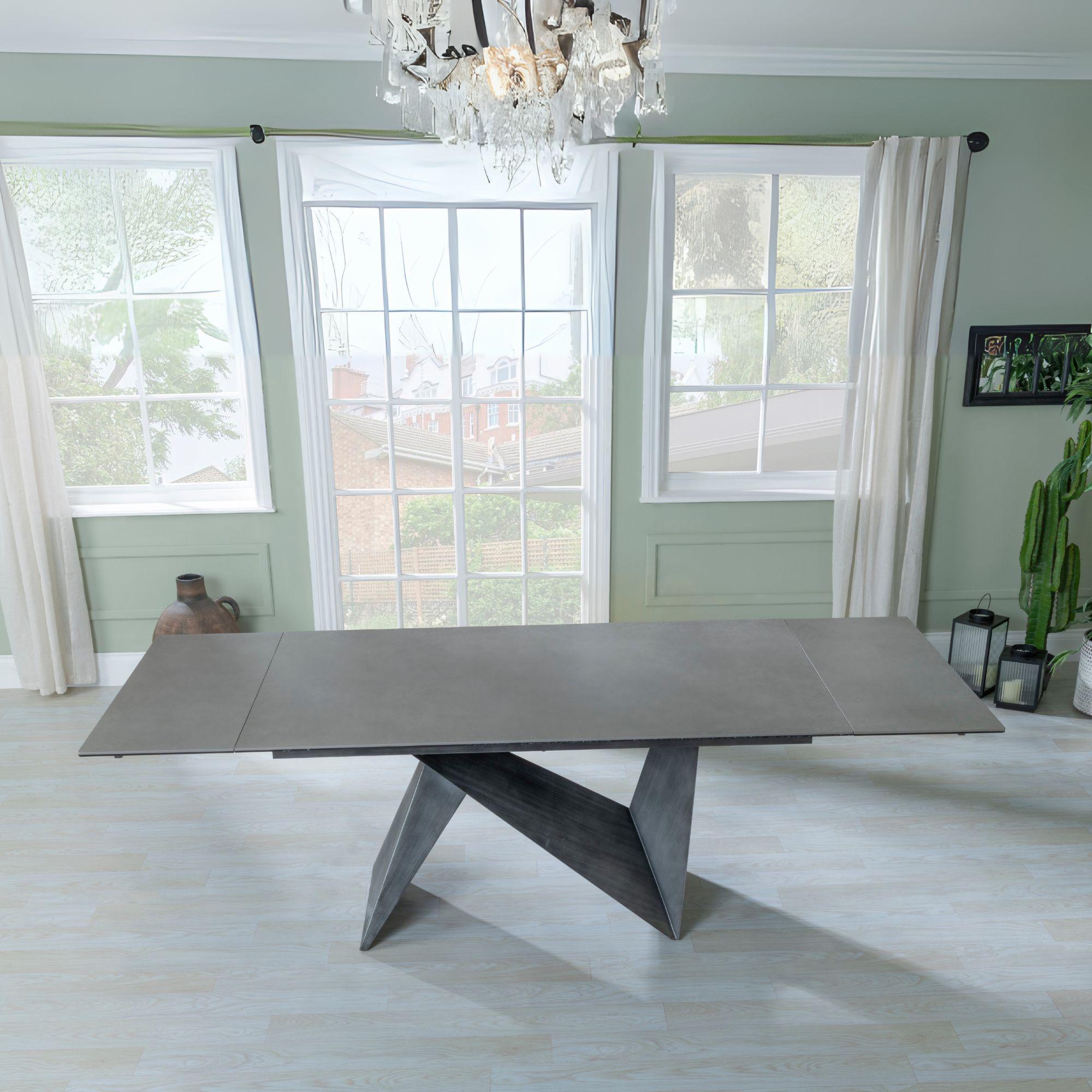 Product photograph of Garvin Dark Grey Ceramic Extending Dining Table - 160cm-240cm from Choice Furniture Superstore.