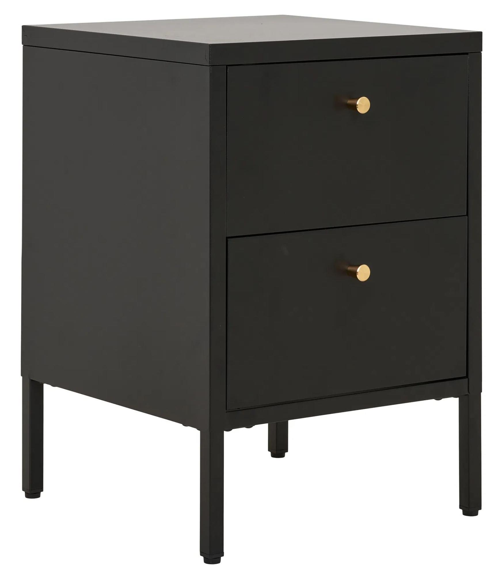 Product photograph of Yukon Black Metal 2 Drawer Chest from Choice Furniture Superstore.